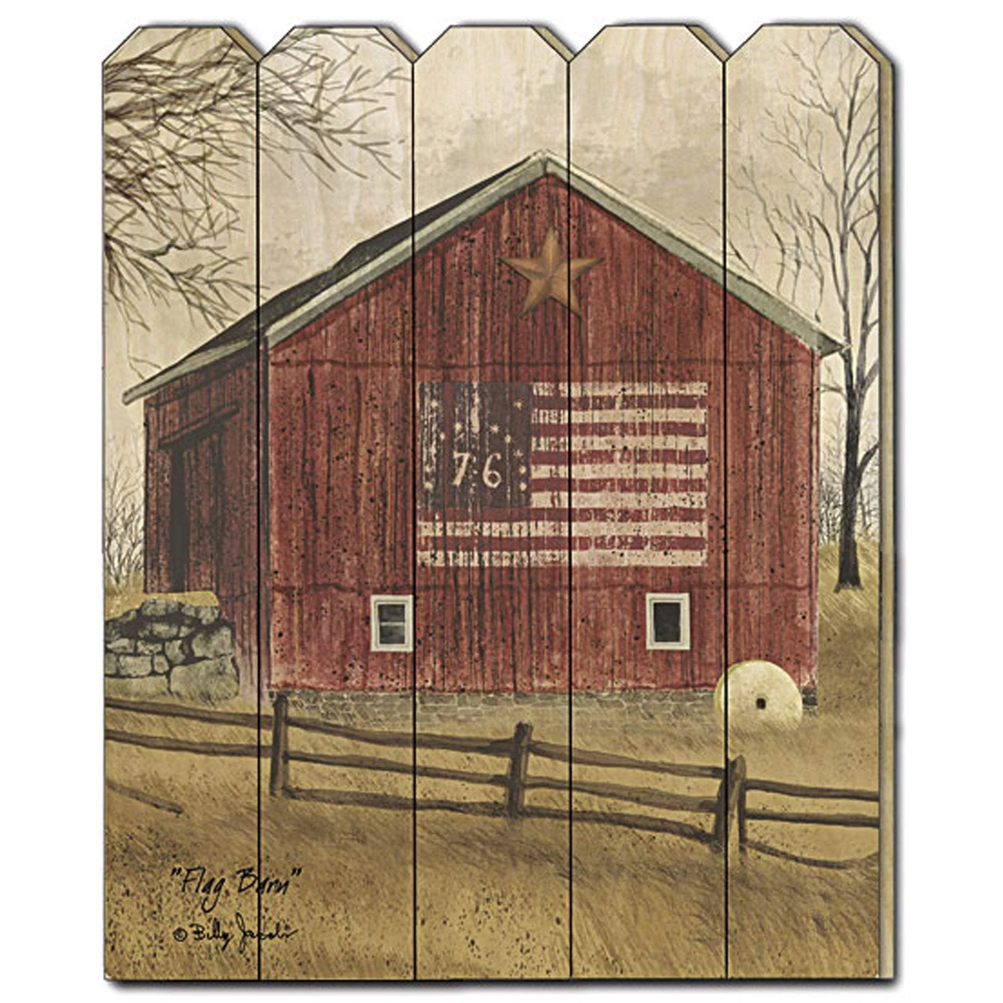 Flag Barn 1 Unframed Print Wall Art - Image 2