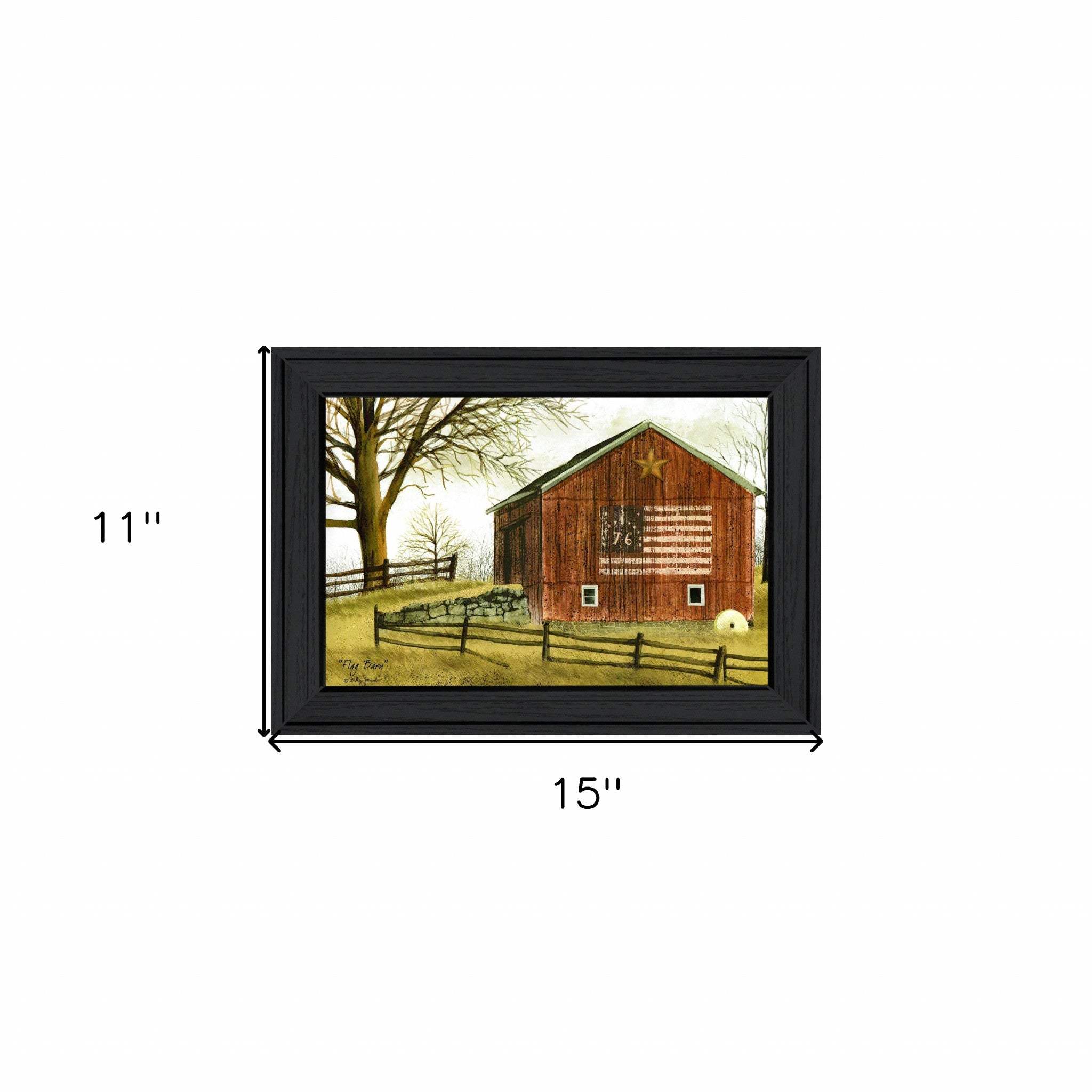 Flag Barn 2 Black Framed Print Wall Art - Image 5