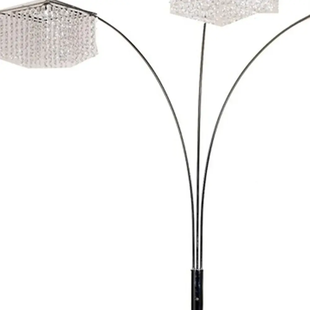 Floor Lamp with Three Hanging Crystal Shades - Image 3