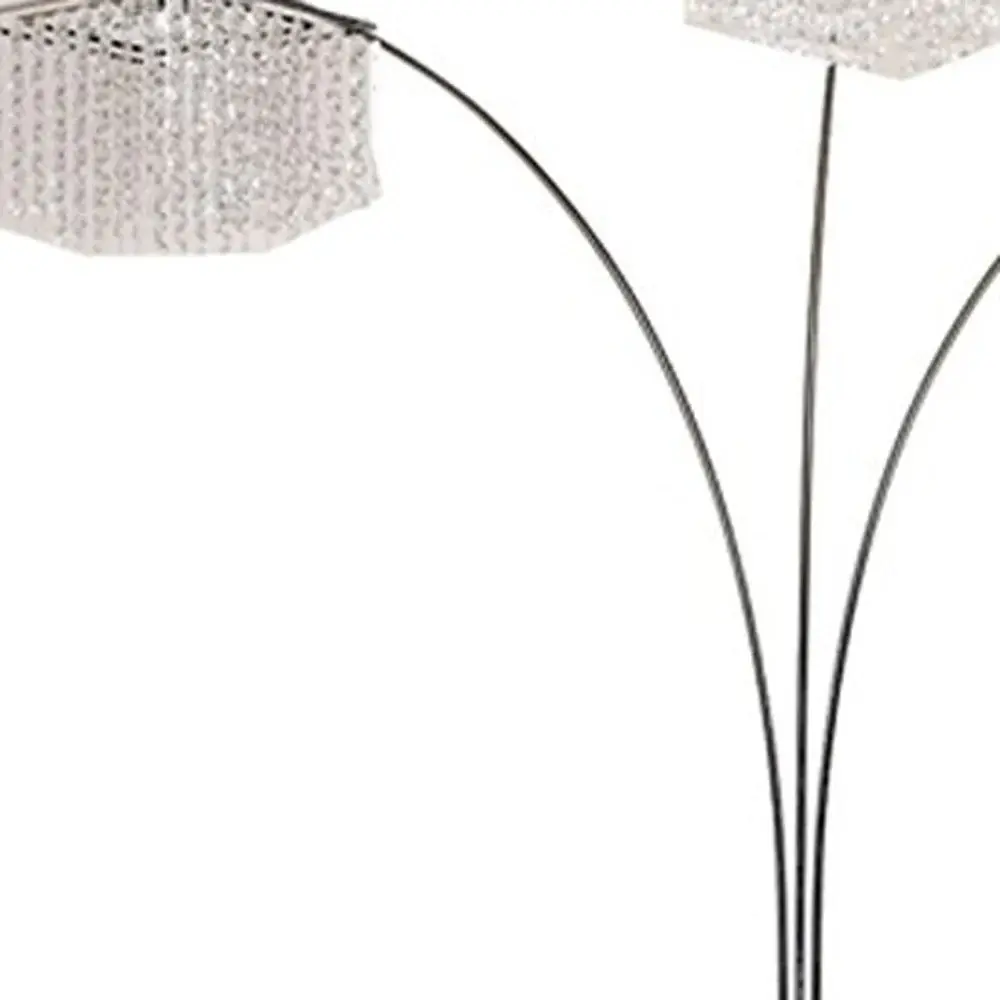 Floor Lamp with Three Hanging Crystal Shades - Image 4