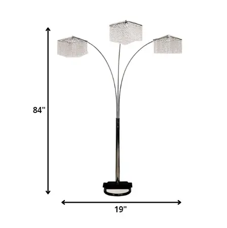 Floor Lamp with Three Hanging Crystal Shades - Image 5