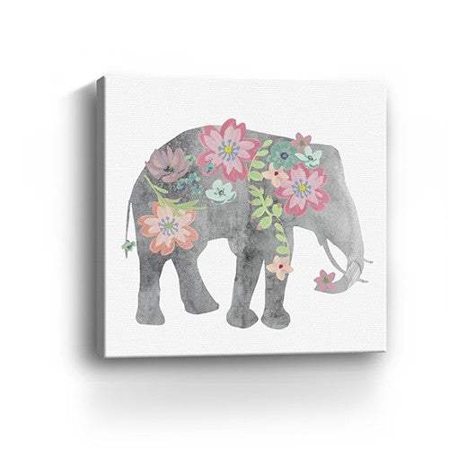 Floral Elephant Unframed Print Wall Art - Image 2