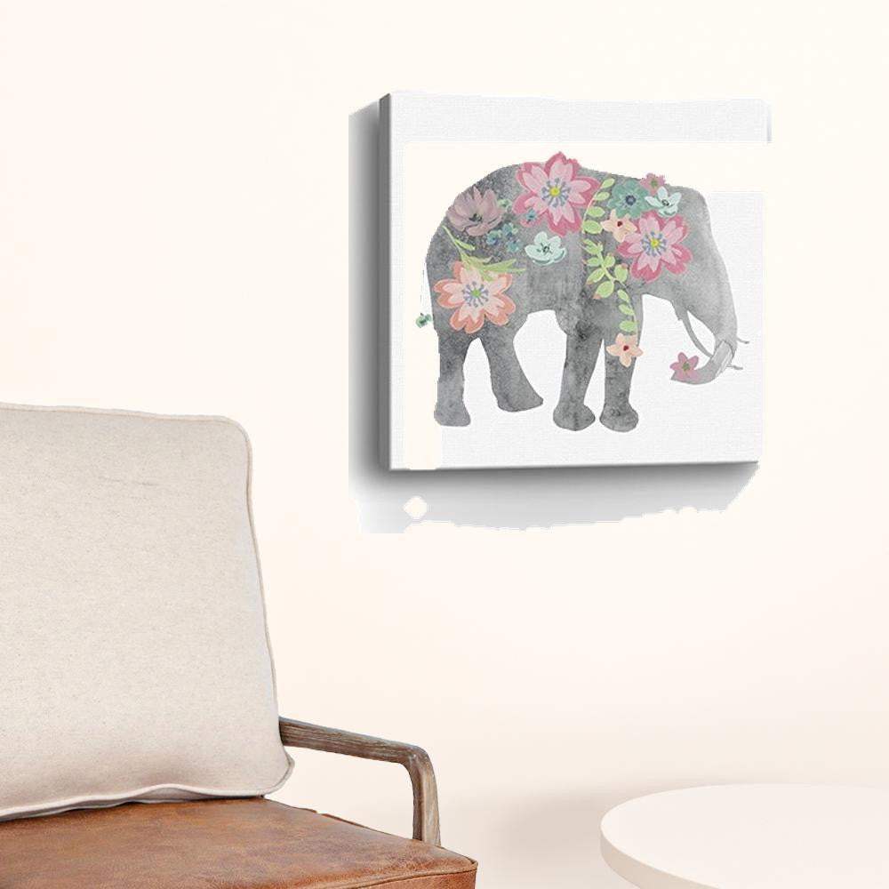 Floral Elephant Unframed Print Wall Art - Image 3