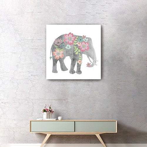 Floral Elephant Unframed Print Wall Art - Image 4