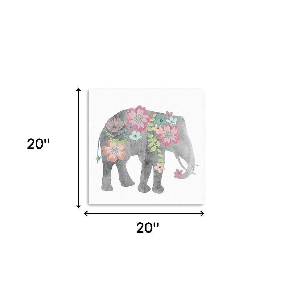 Floral Elephant Unframed Print Wall Art - Image 5