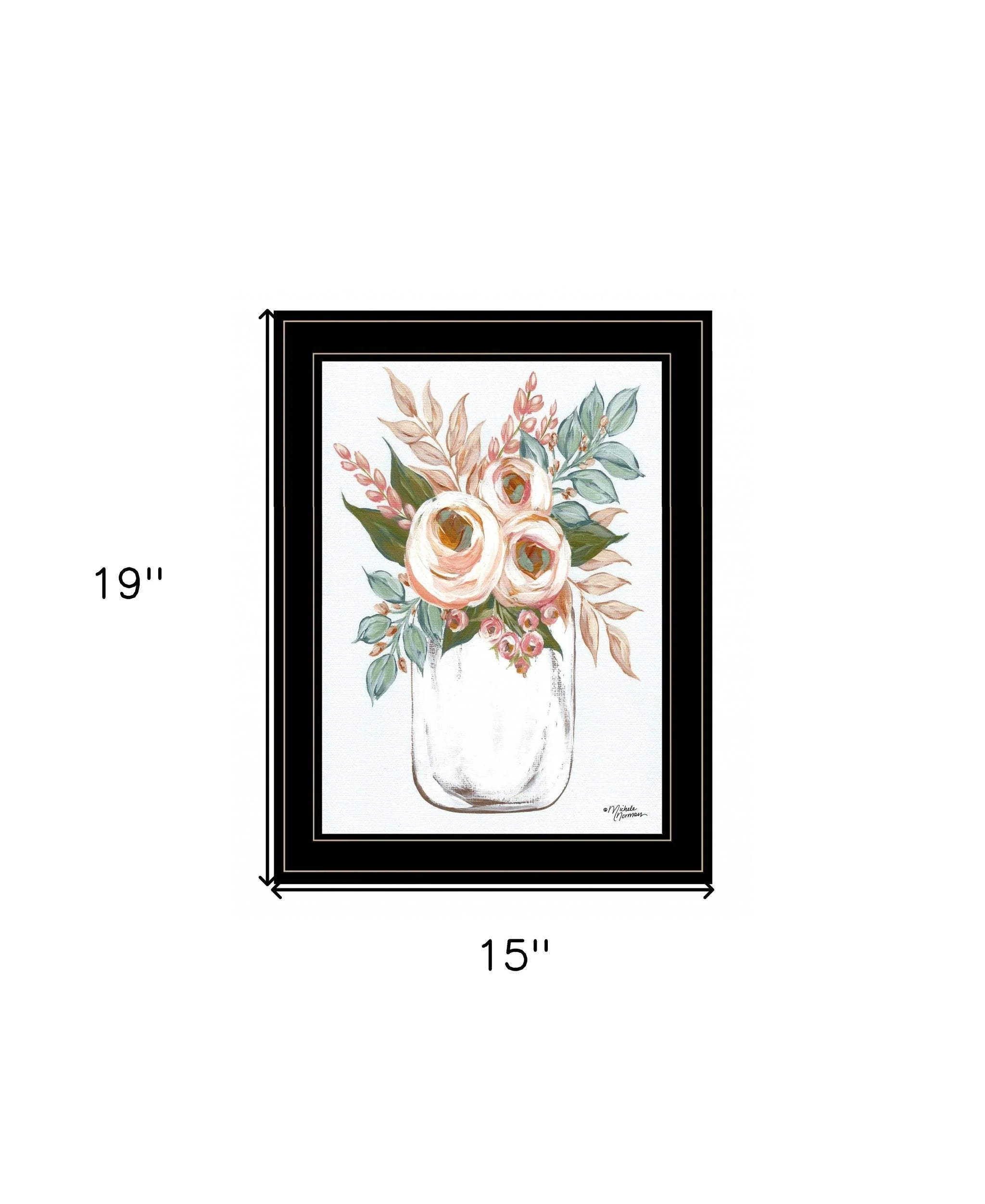 Floral Jar 2 Black Framed Print Wall Art - Image 6