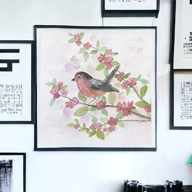 Flower And Bird Unframed Print Wall Art - Image 2