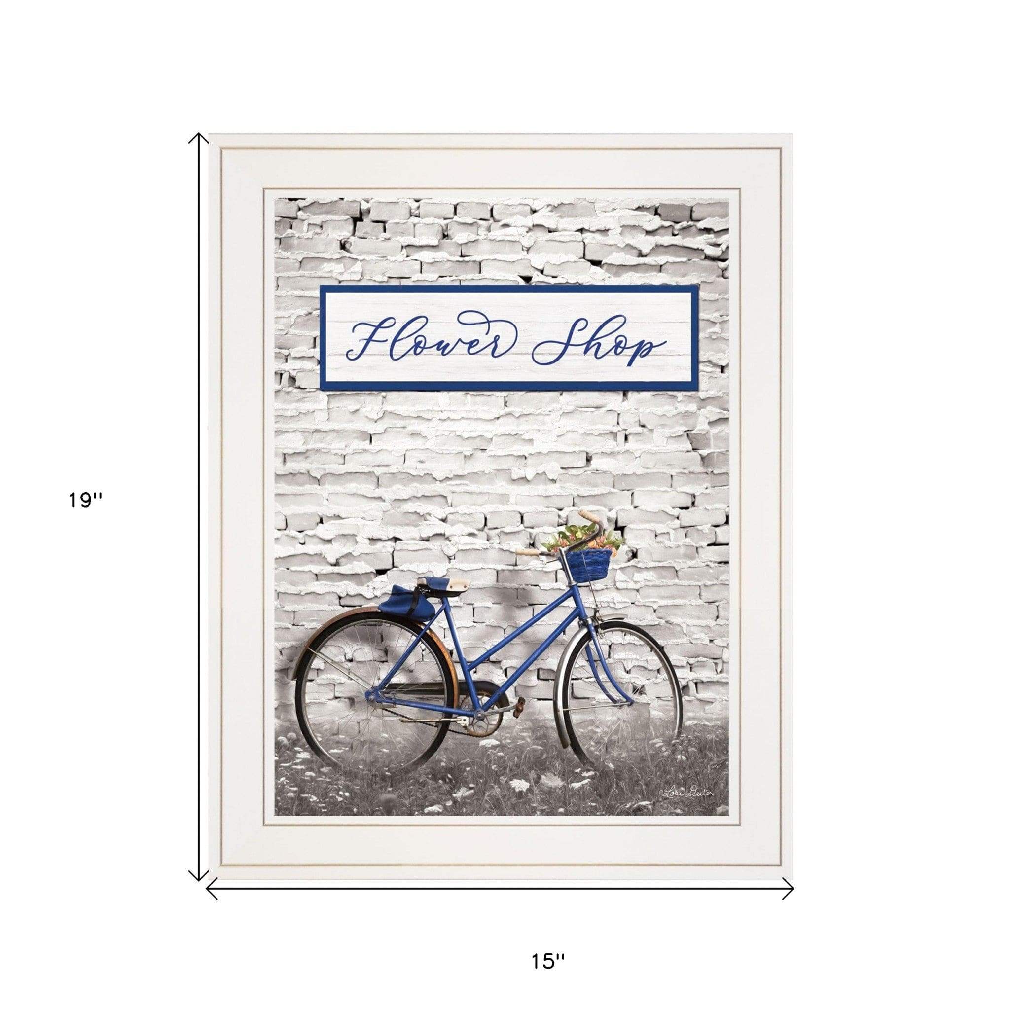 Flower Shop Bicycle 1 White Framed Print Wall Art - Image 5