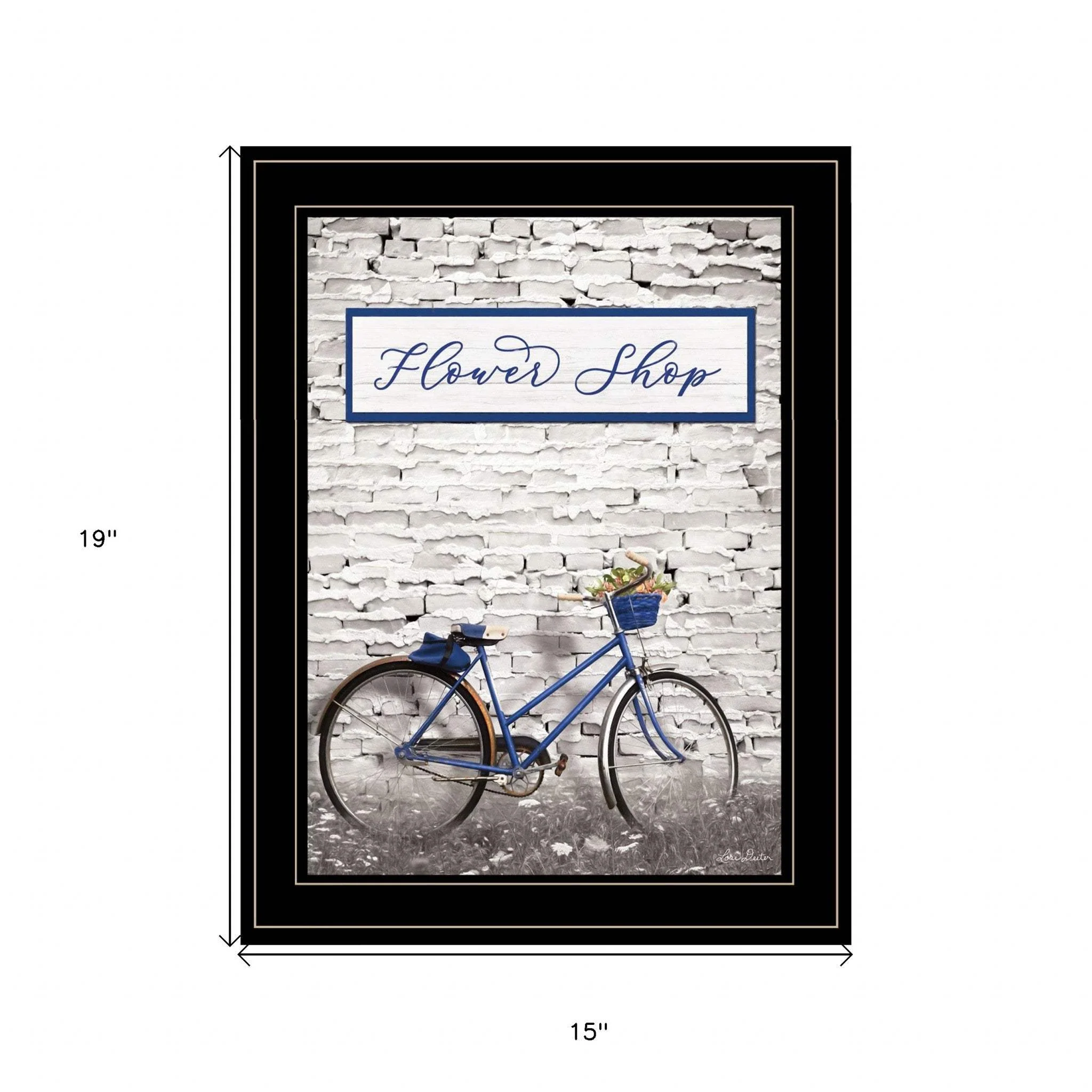 Flower Shop Bicycle 2 Black Framed Print Wall Art - Image 5