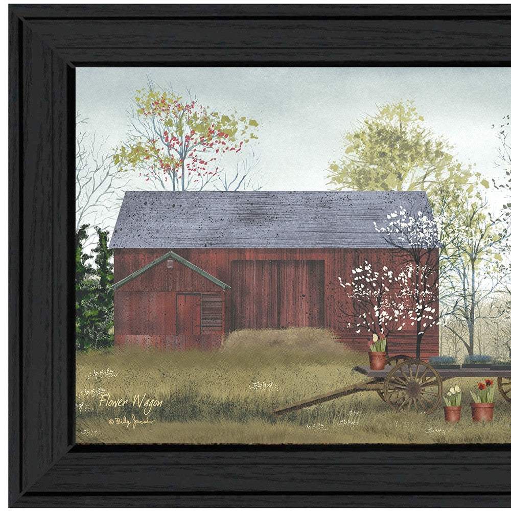 Flower Wagon 3 Black Framed Print Wall Art - Image 3