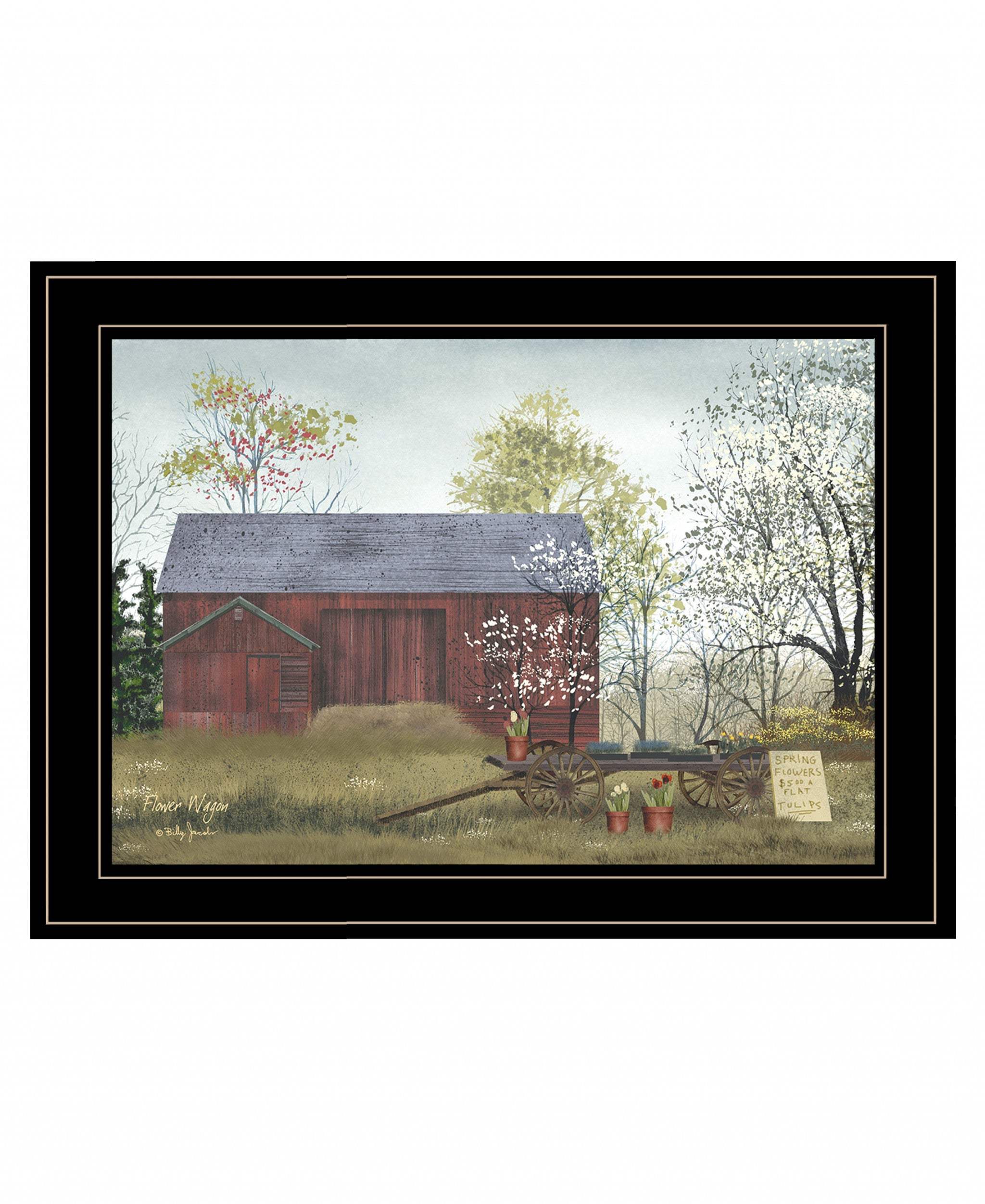 Flower Wagon 4 Black Framed Print Wall Art - Image 2