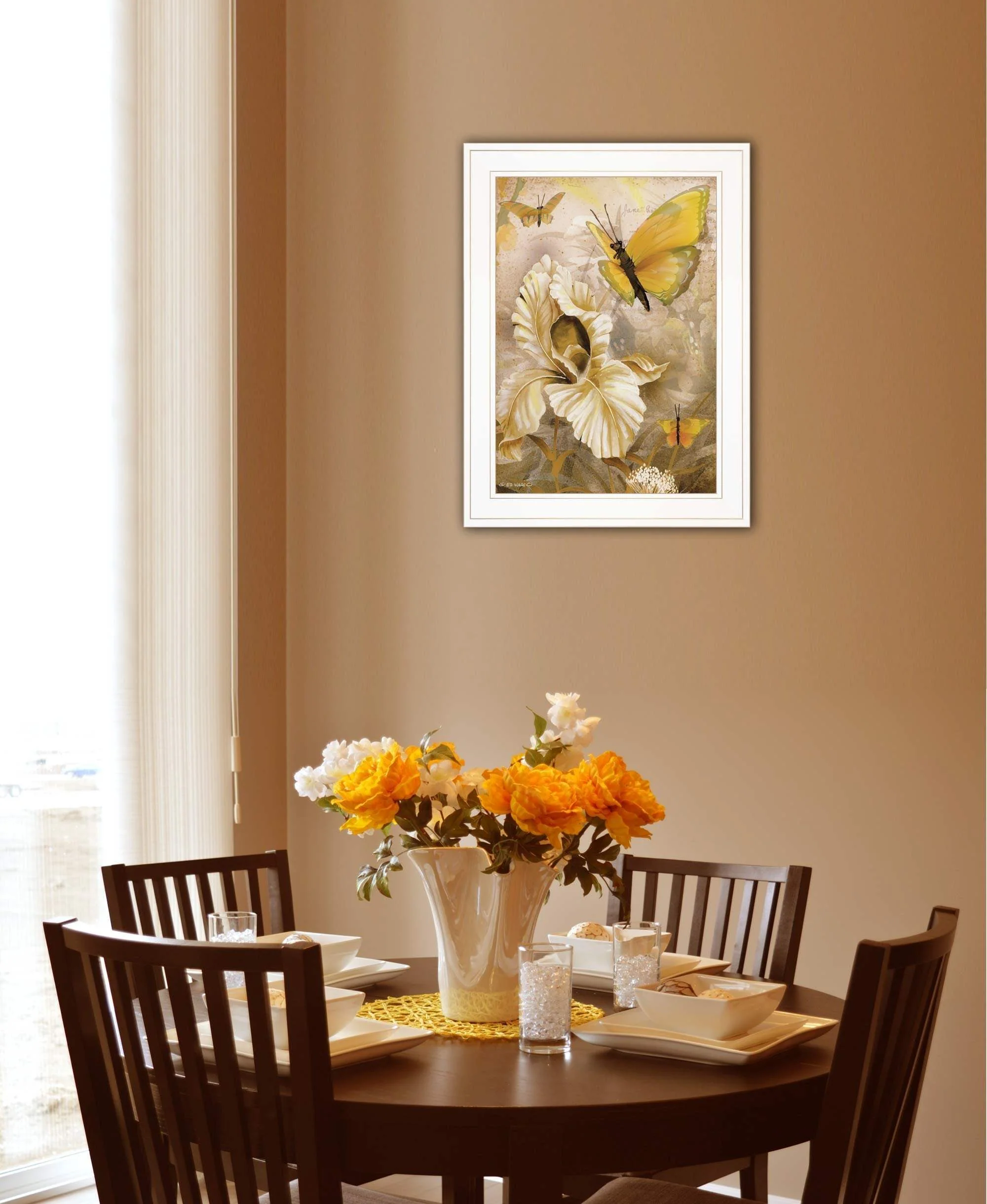 Flowers and Butterflies I 2 White Framed Print Wall Art - Image 4
