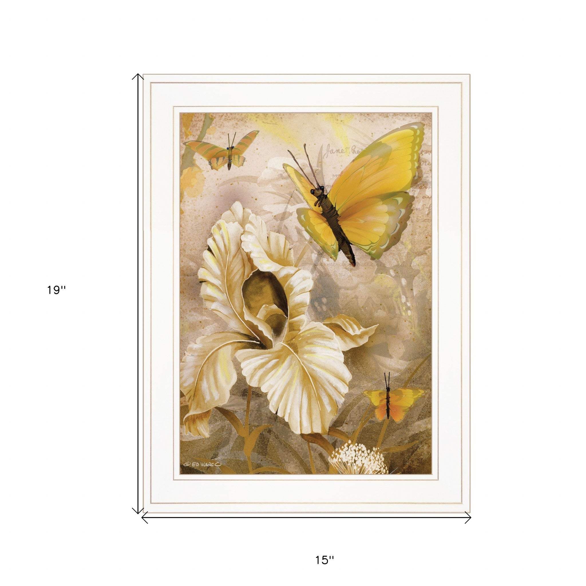 Flowers and Butterflies I 2 White Framed Print Wall Art - Image 5