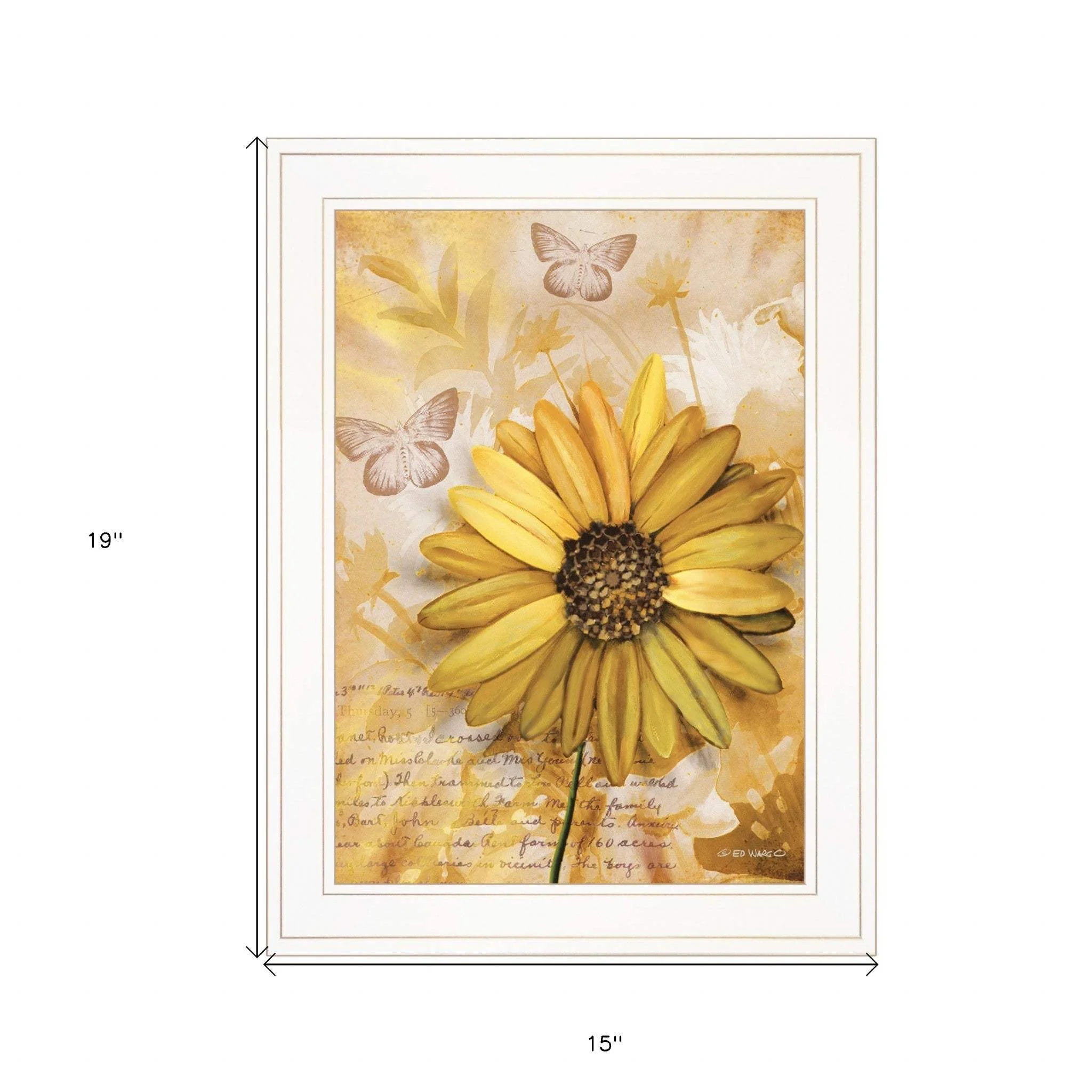 Flowers and Butterflies II 2 White Framed Print Wall Art - Image 5