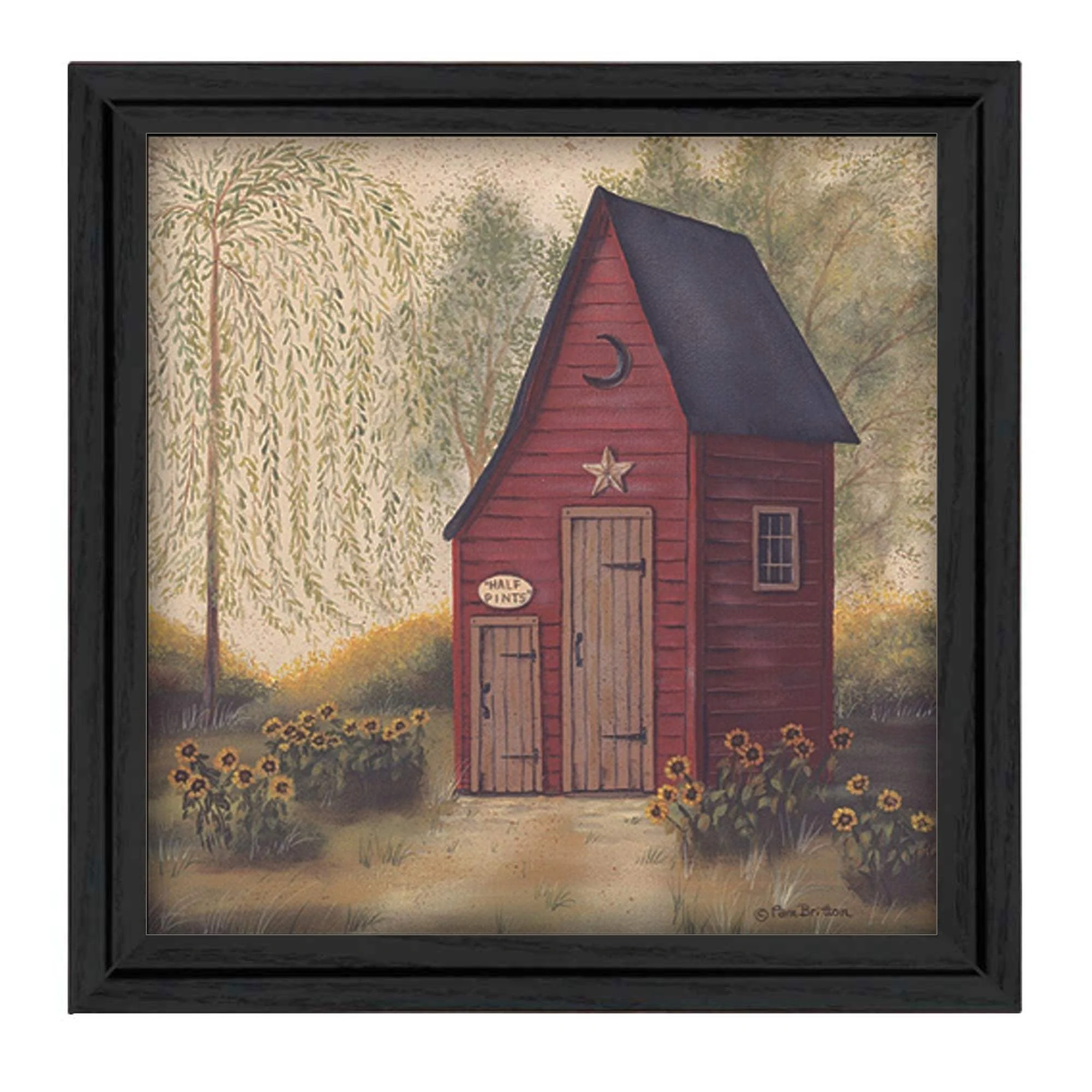 Folk Art Outhouse Black Framed Print Wall Art - Image 2