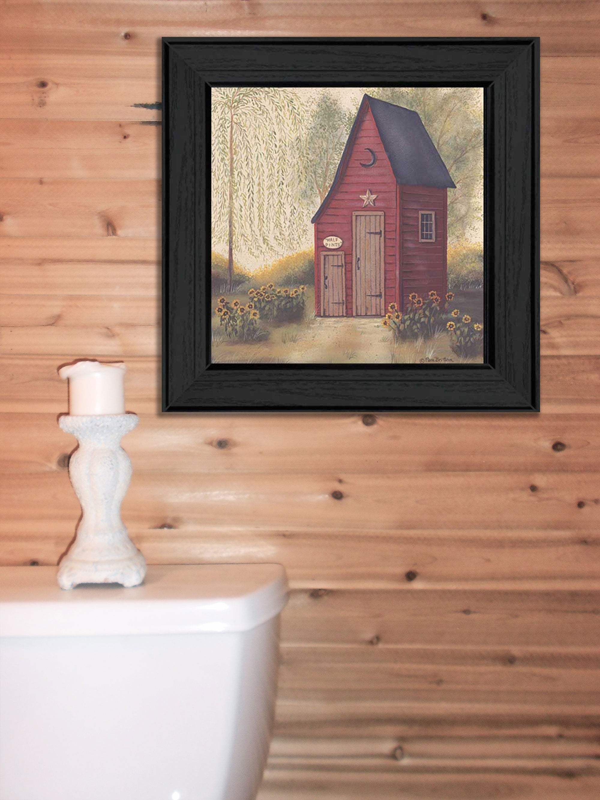 Folk Art Outhouse Black Framed Print Wall Art - Image 3