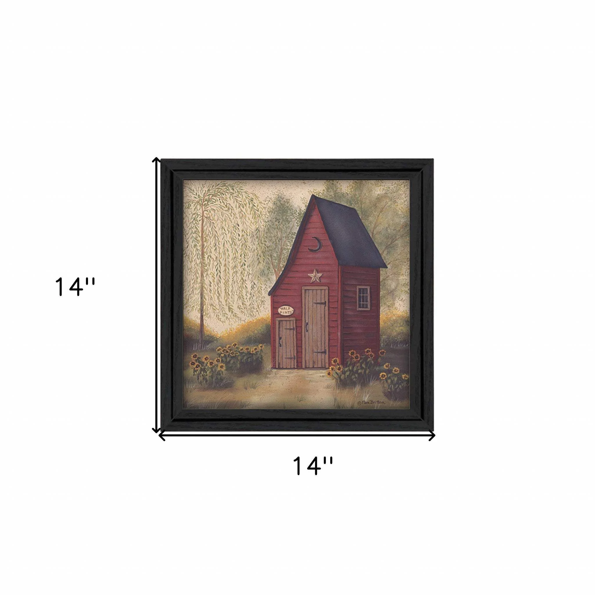 Folk Art Outhouse Black Framed Print Wall Art - Image 4