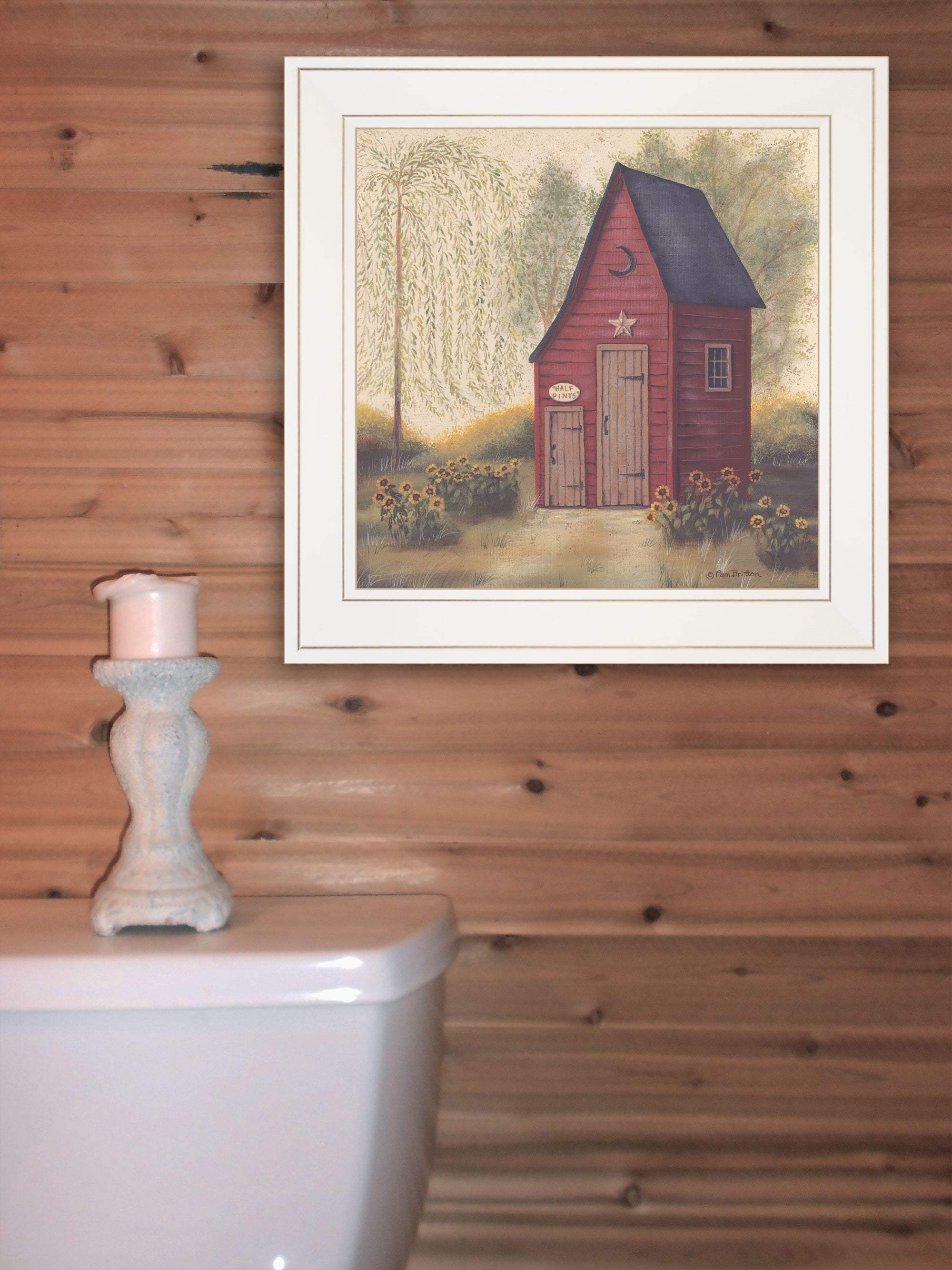 Folk Art Outhouse II 1 White Framed Print Bathroom Wall Art - Image 5
