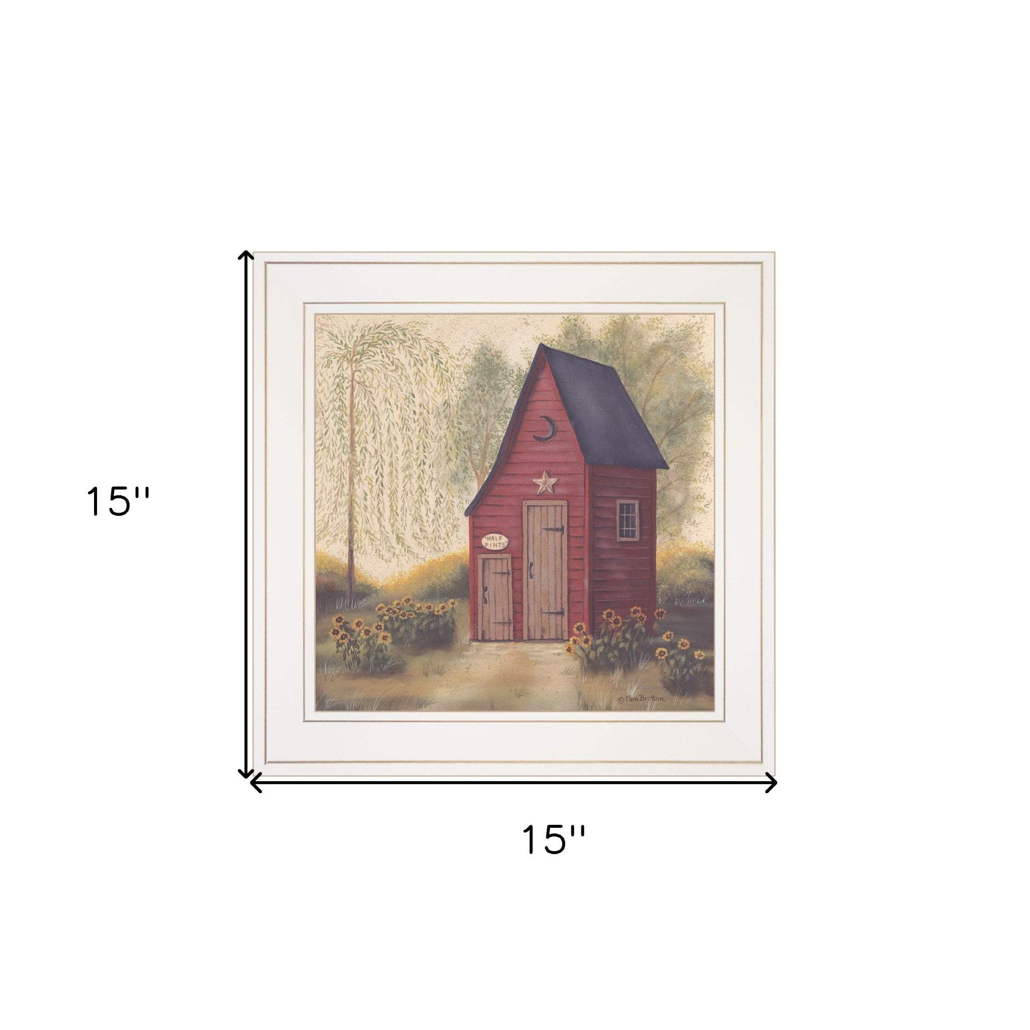 Folk Art Outhouse II 1 White Framed Print Bathroom Wall Art - Image 6