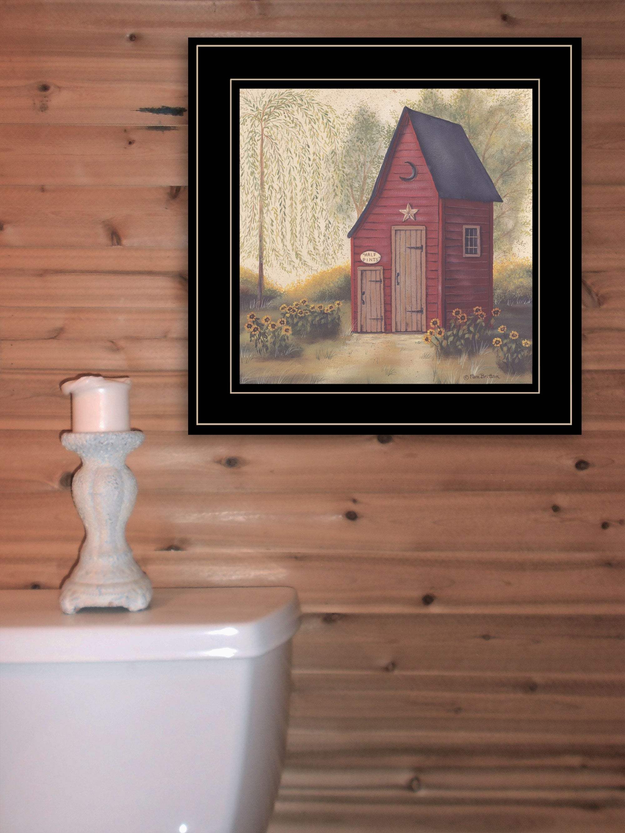 Folk Art Outhouse II 2 Black Framed Print Bathroom Wall Art - Image 4