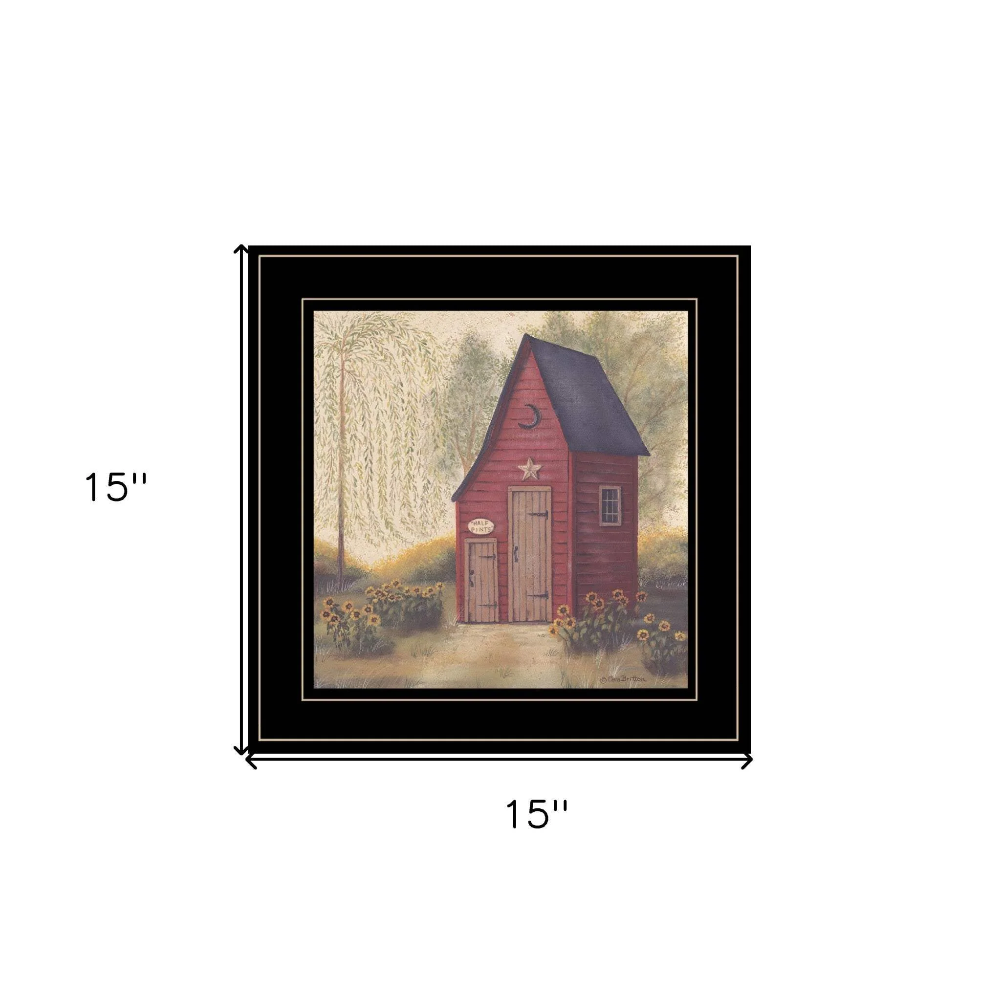 Folk Art Outhouse II 2 Black Framed Print Bathroom Wall Art - Image 5