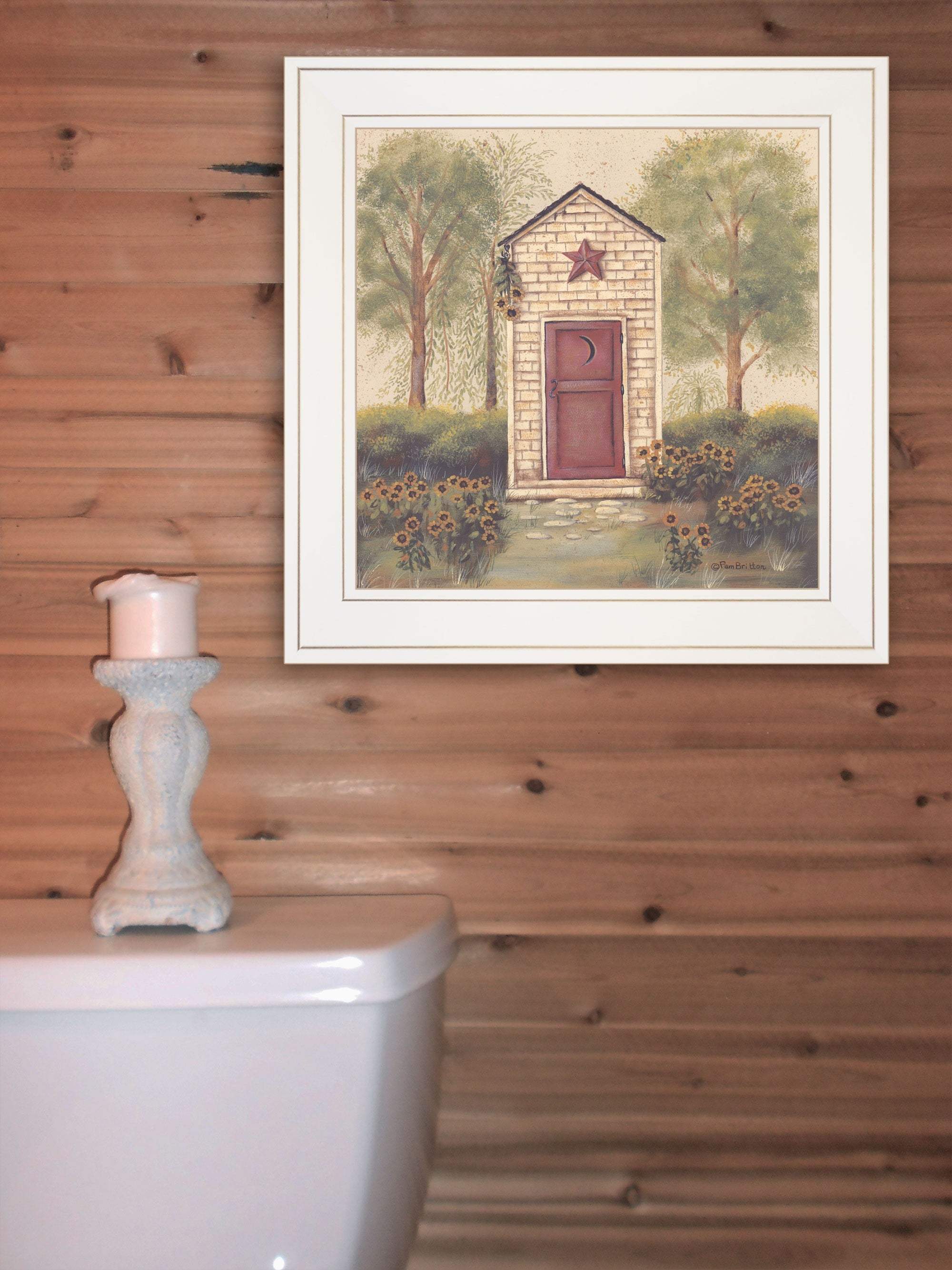 Folk Art Outhouse III 1 White Framed Print Wall Art - Image 4