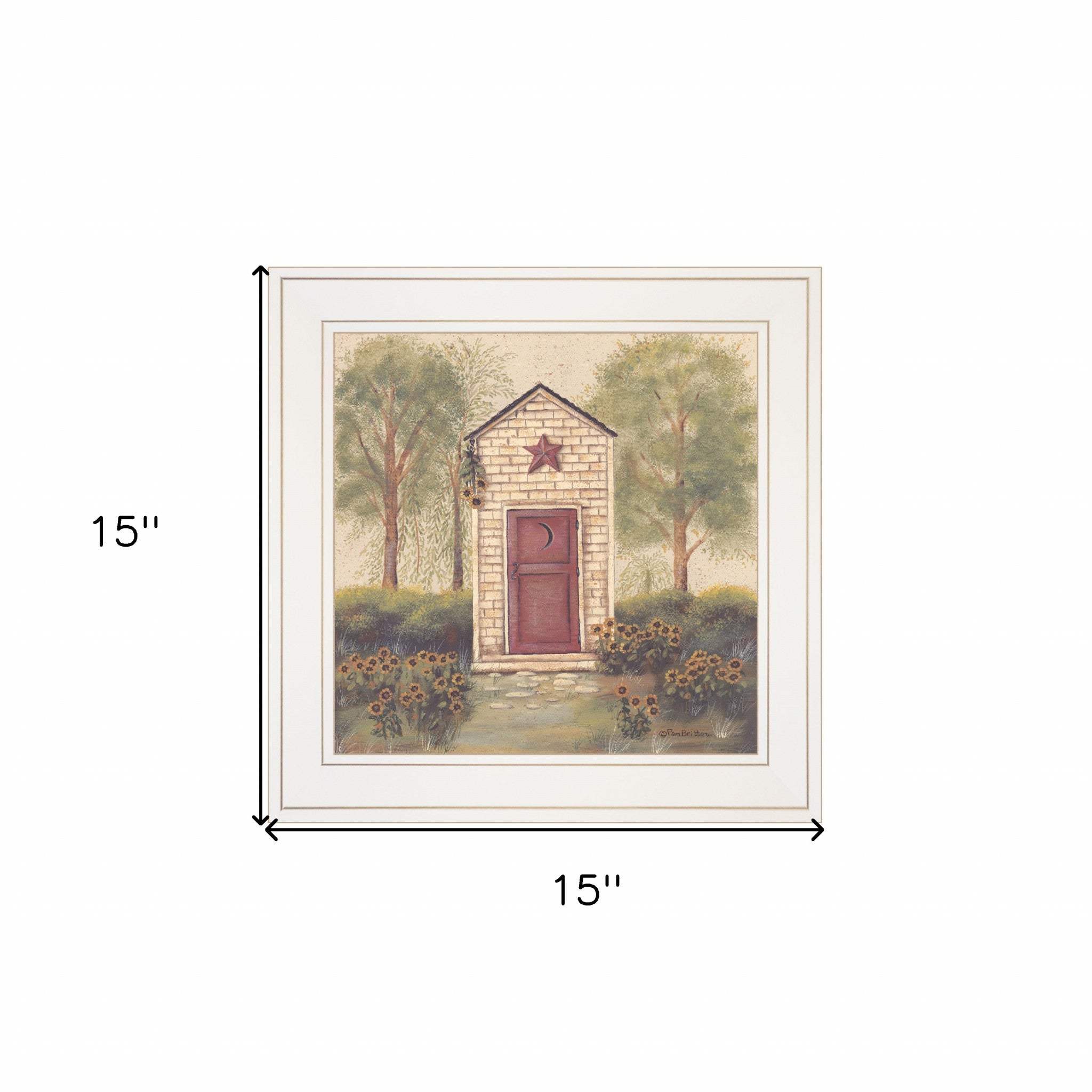 Folk Art Outhouse III 1 White Framed Print Wall Art - Image 5