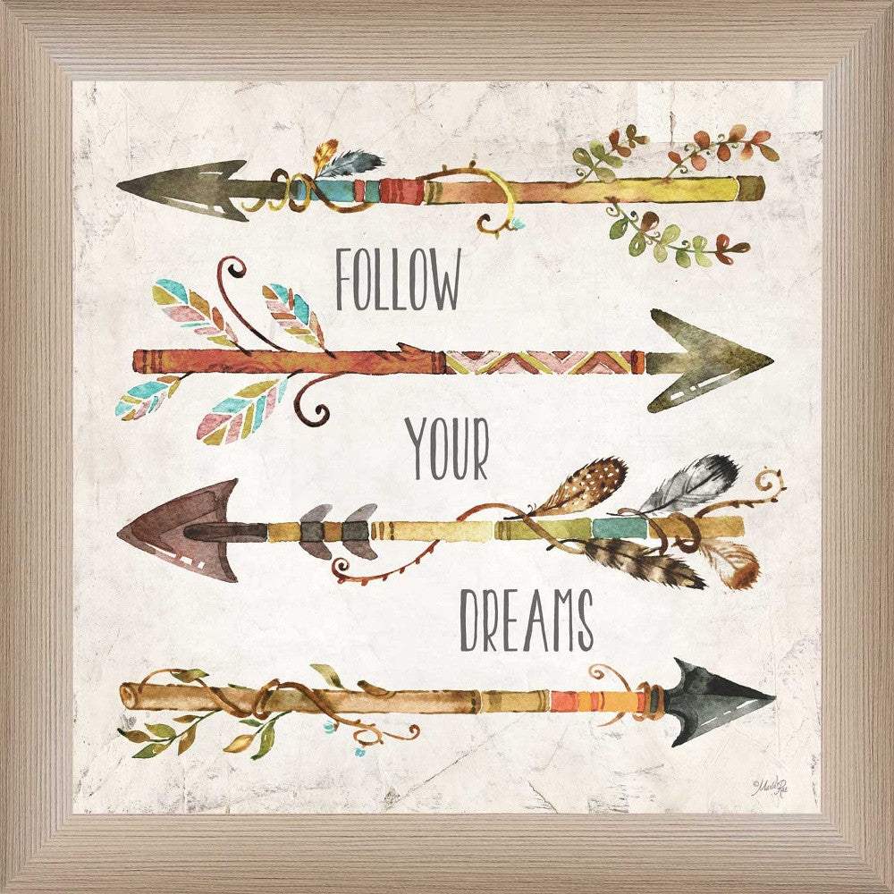 Follow Your Dreams Brown Framed Print Wall Art - Image 4