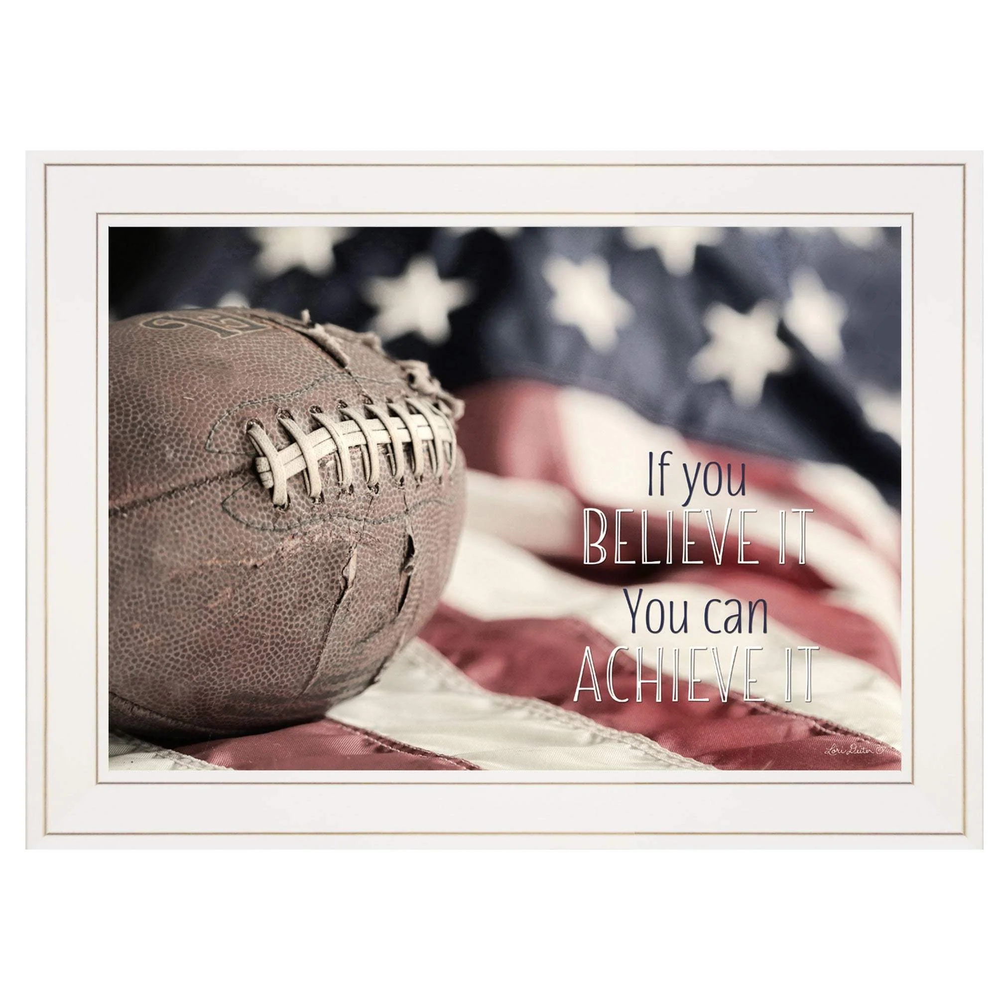 Football Believe It 1 White Framed Print Wall Art - Image 2