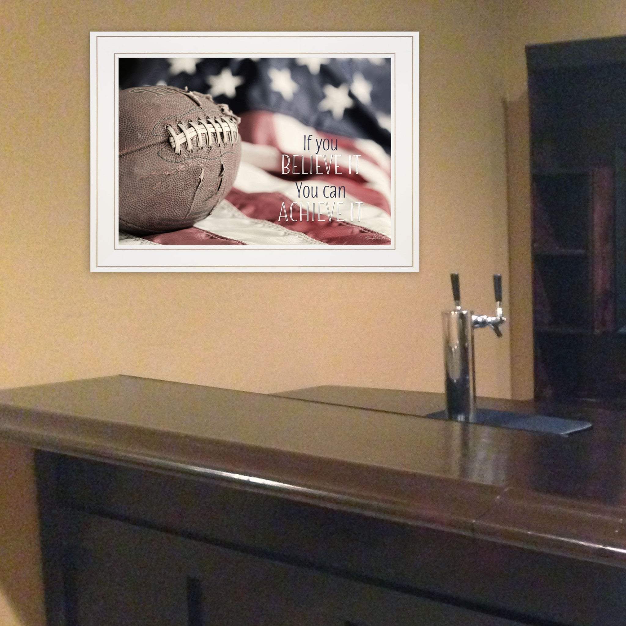 Football Believe It 1 White Framed Print Wall Art - Image 3