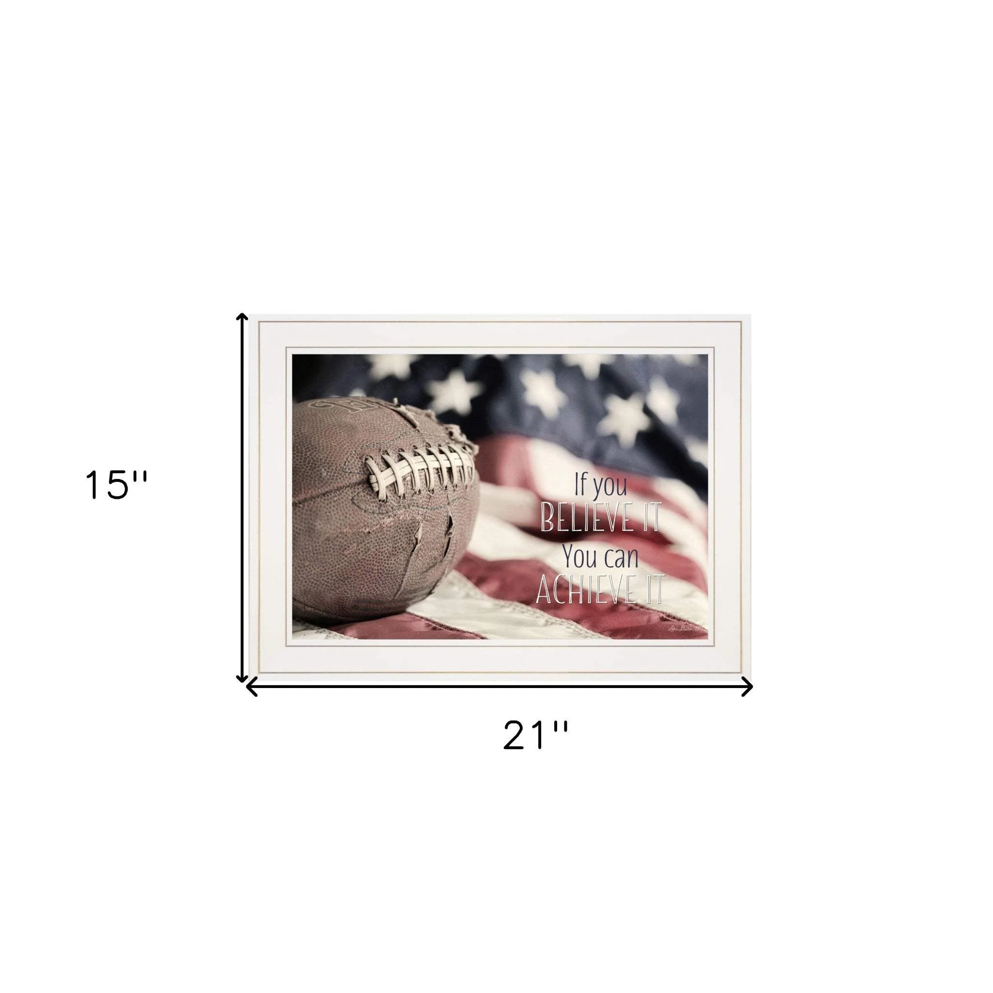 Football Believe It 1 White Framed Print Wall Art - Image 4