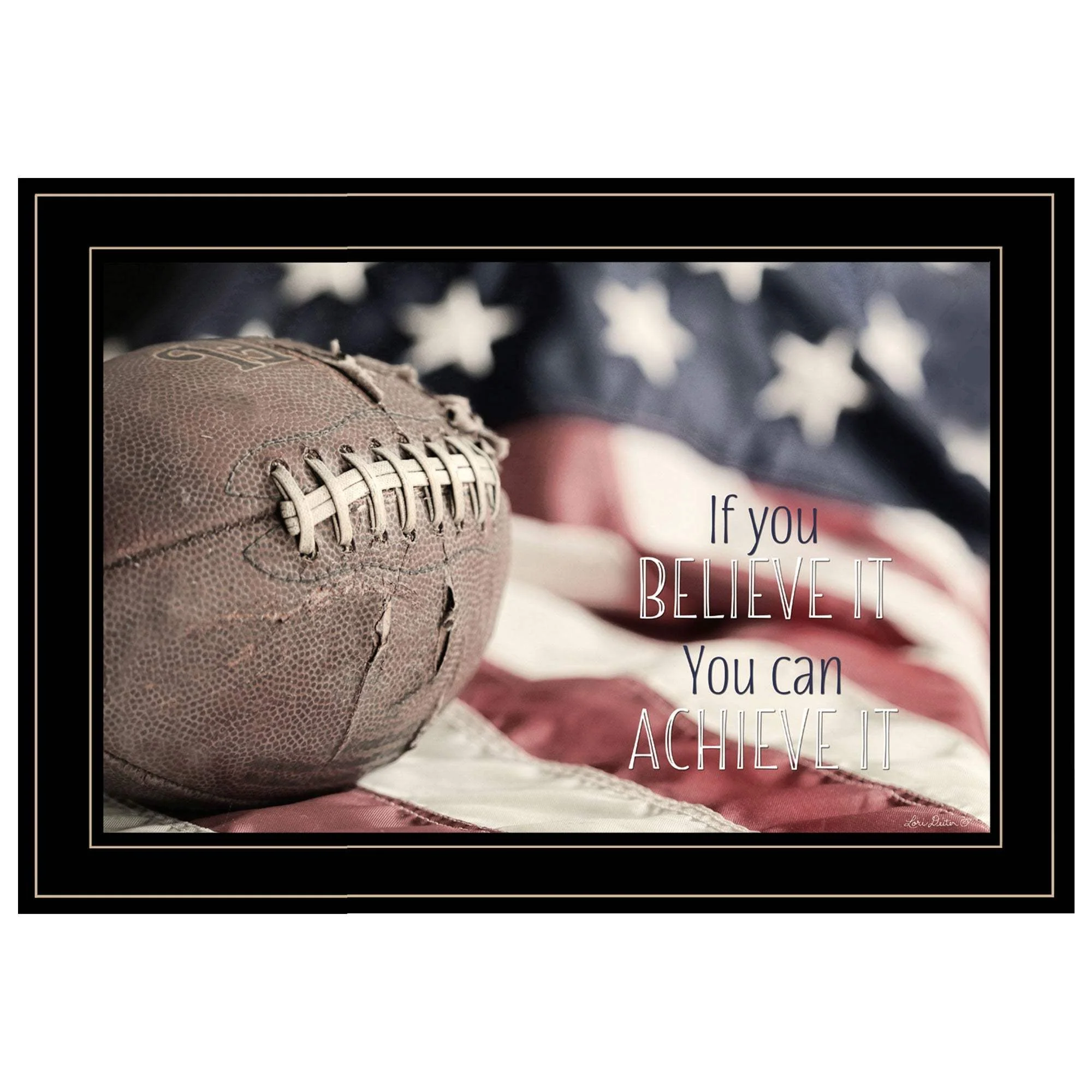 Football Believe It 2 Black Framed Print Wall Art - Image 2