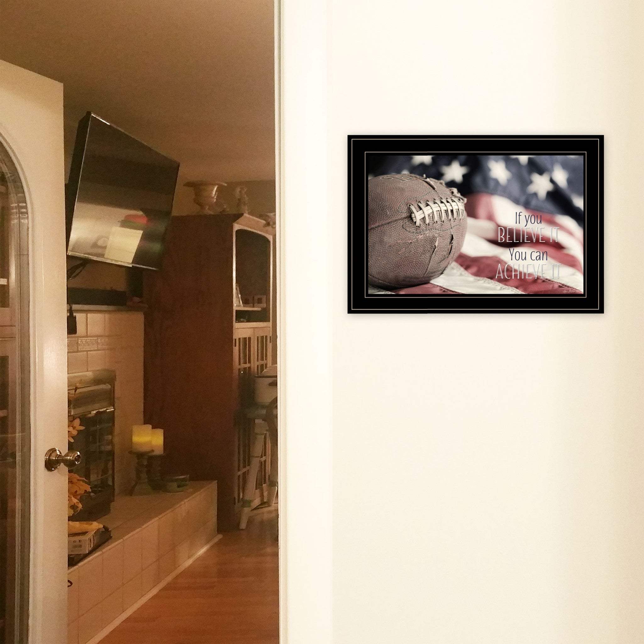 Football Believe It 2 Black Framed Print Wall Art - Image 3