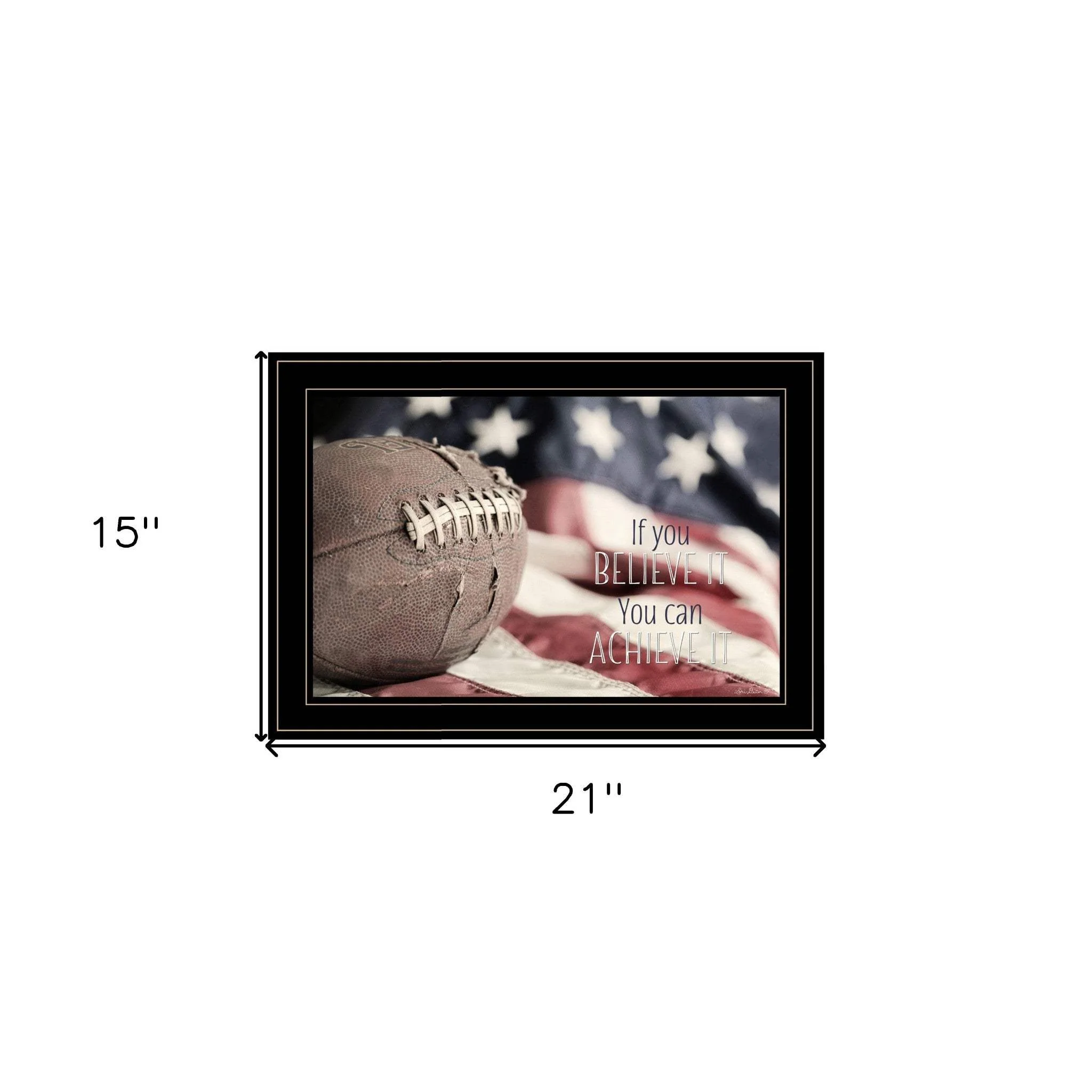 Football Believe It 2 Black Framed Print Wall Art - Image 4