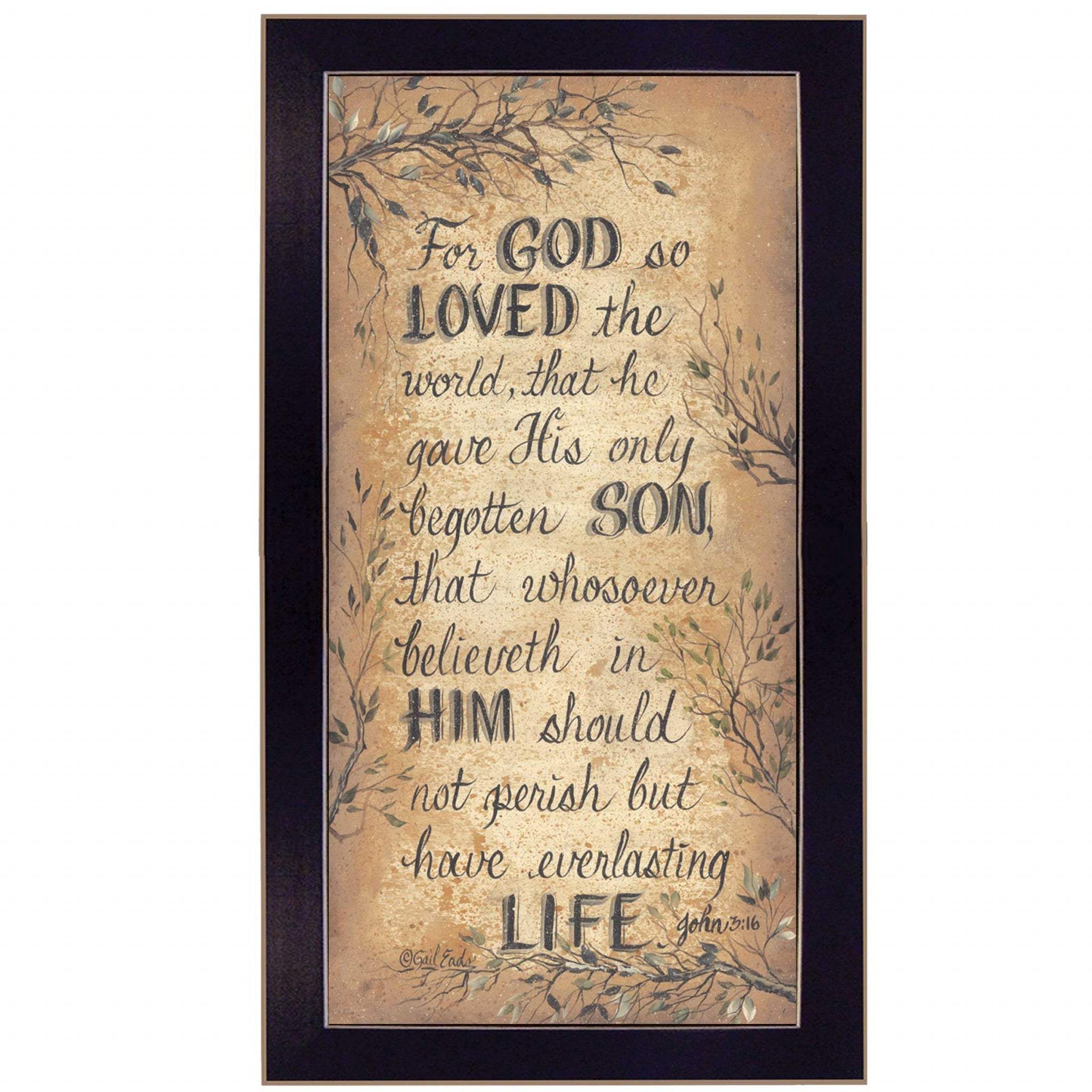 For God So Loved Black Framed Print Wall Art - Image 2
