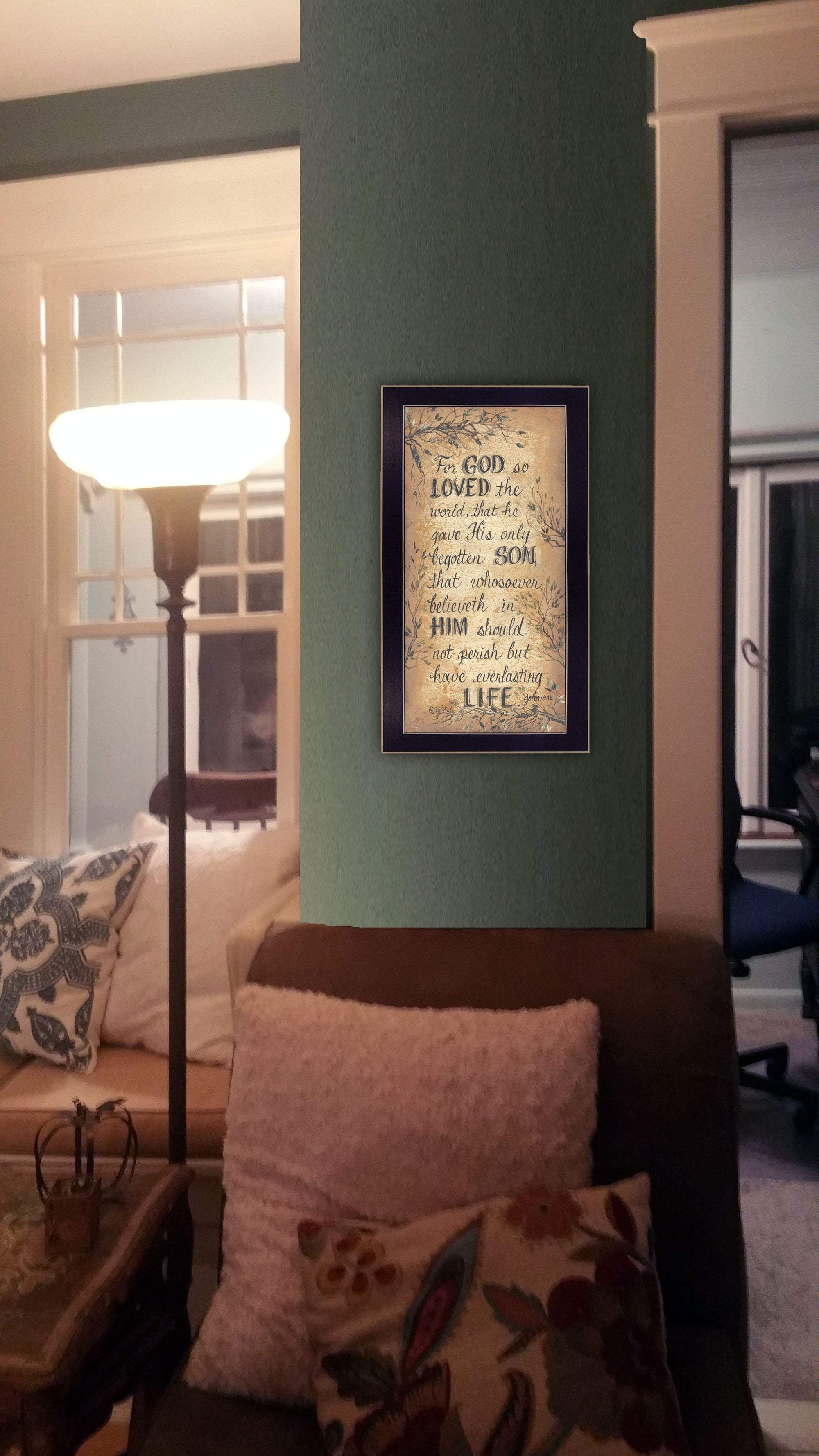 For God So Loved Black Framed Print Wall Art - Image 4