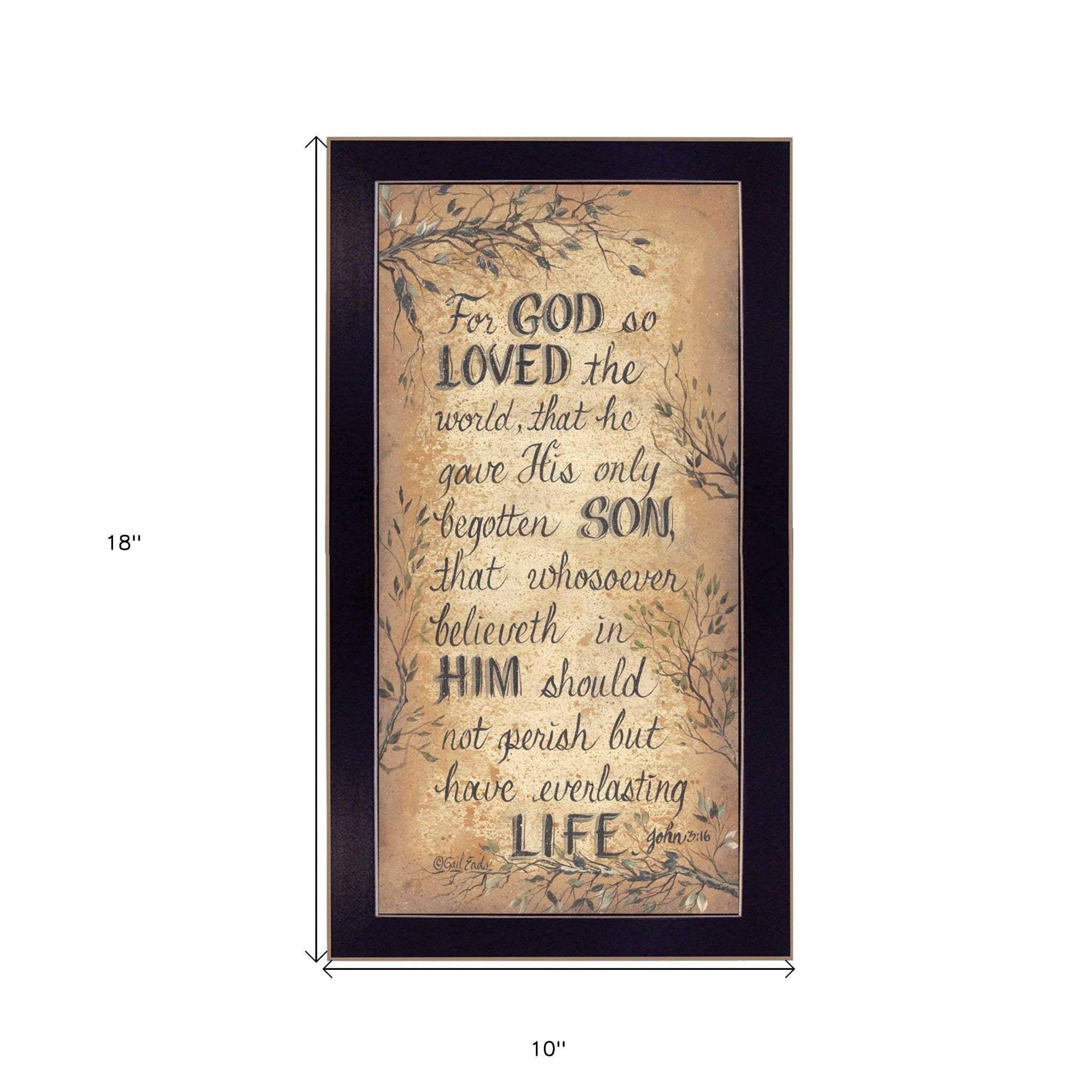 For God So Loved Black Framed Print Wall Art - Image 5