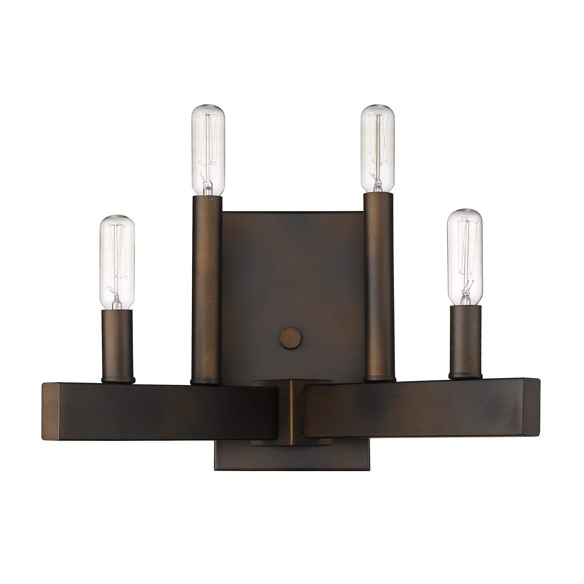 Four Light Bronze Metal Vintage Wall Sconce - Image 2