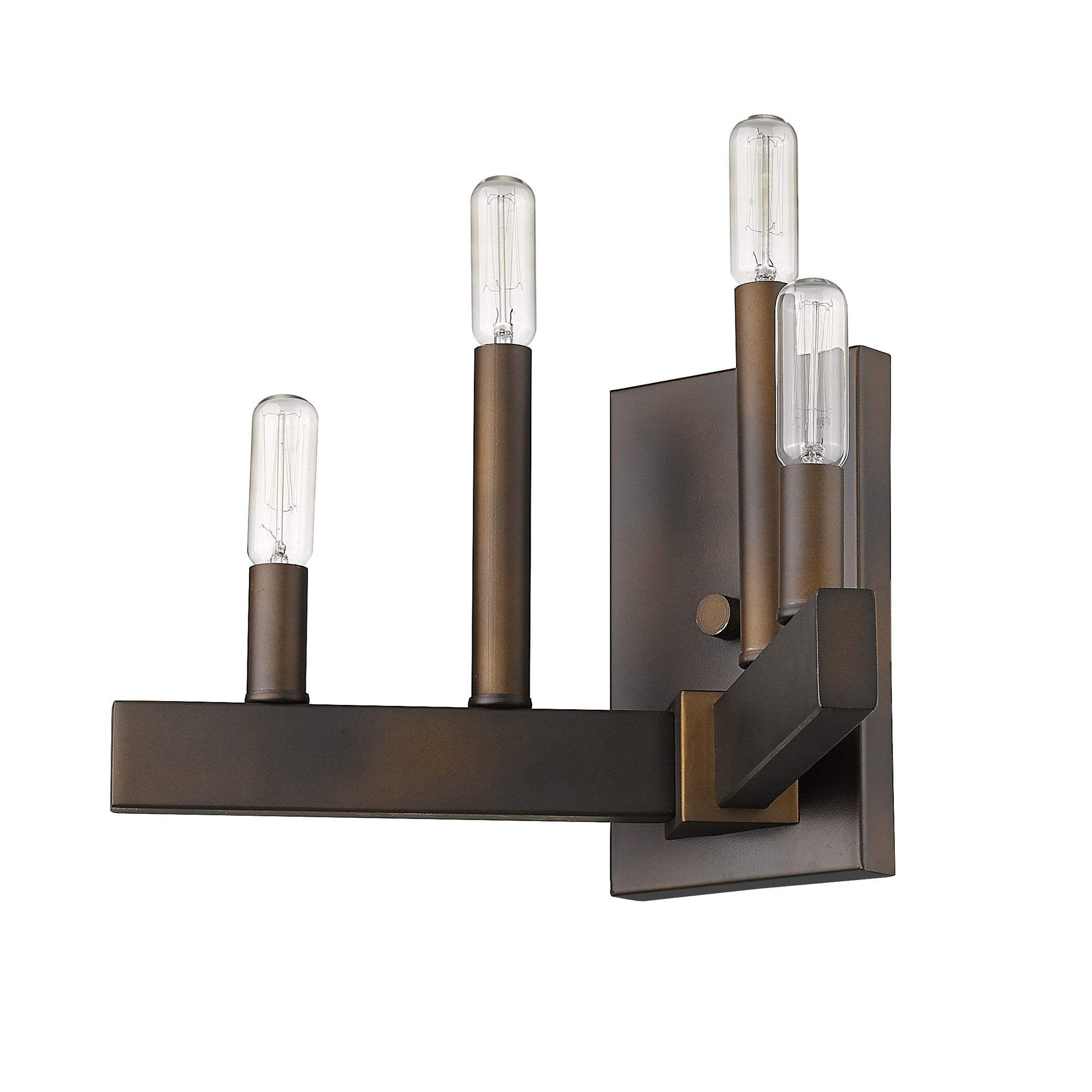 Four Light Bronze Metal Vintage Wall Sconce - Image 5