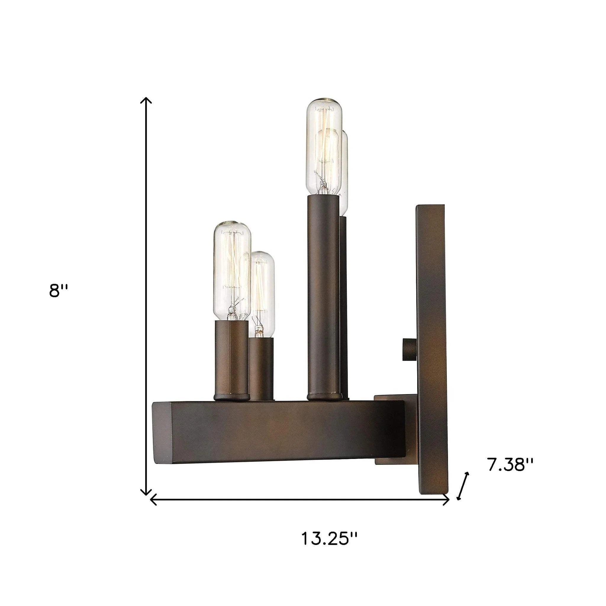 Four Light Bronze Metal Vintage Wall Sconce - Image 6