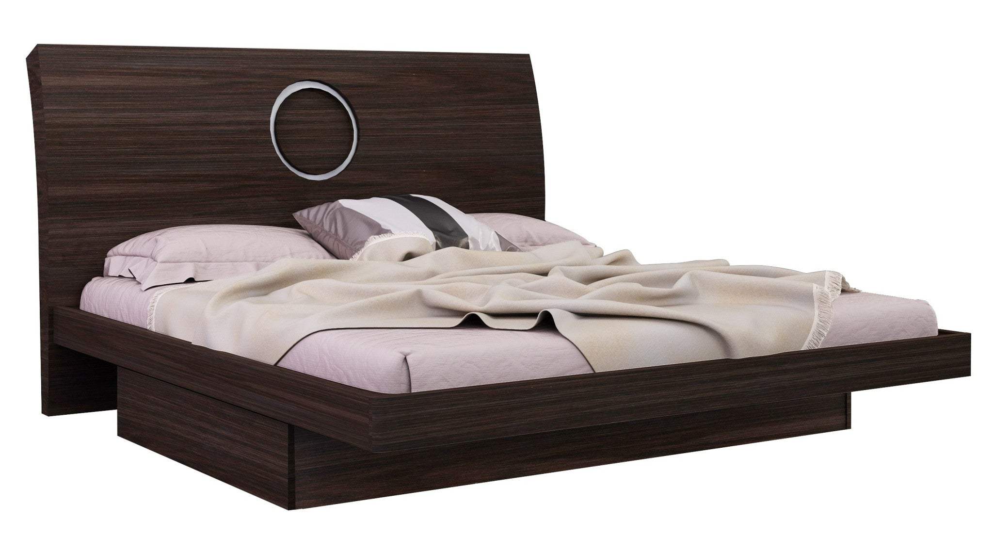 Four Piece Wood Brown Solid Wood Bedroom Set With Mirror - Image 3