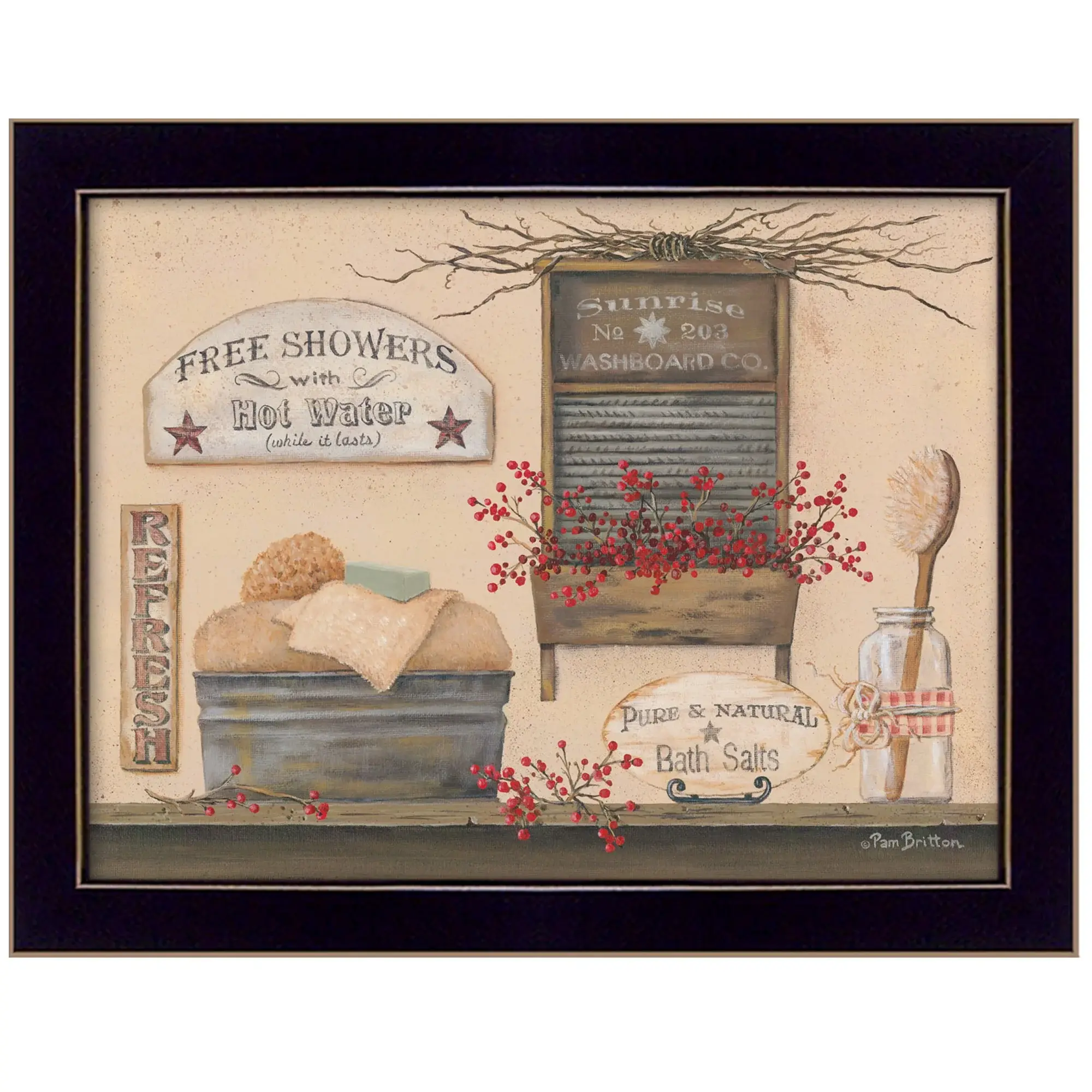 Free Showers 1 Black Framed Print Wall Art - Image 2