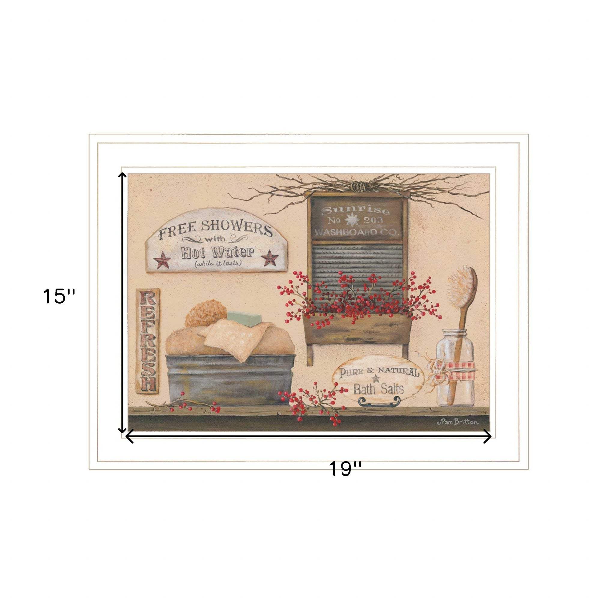 Free Showers 2 White Framed Print Bathroom Wall Art - Image 5