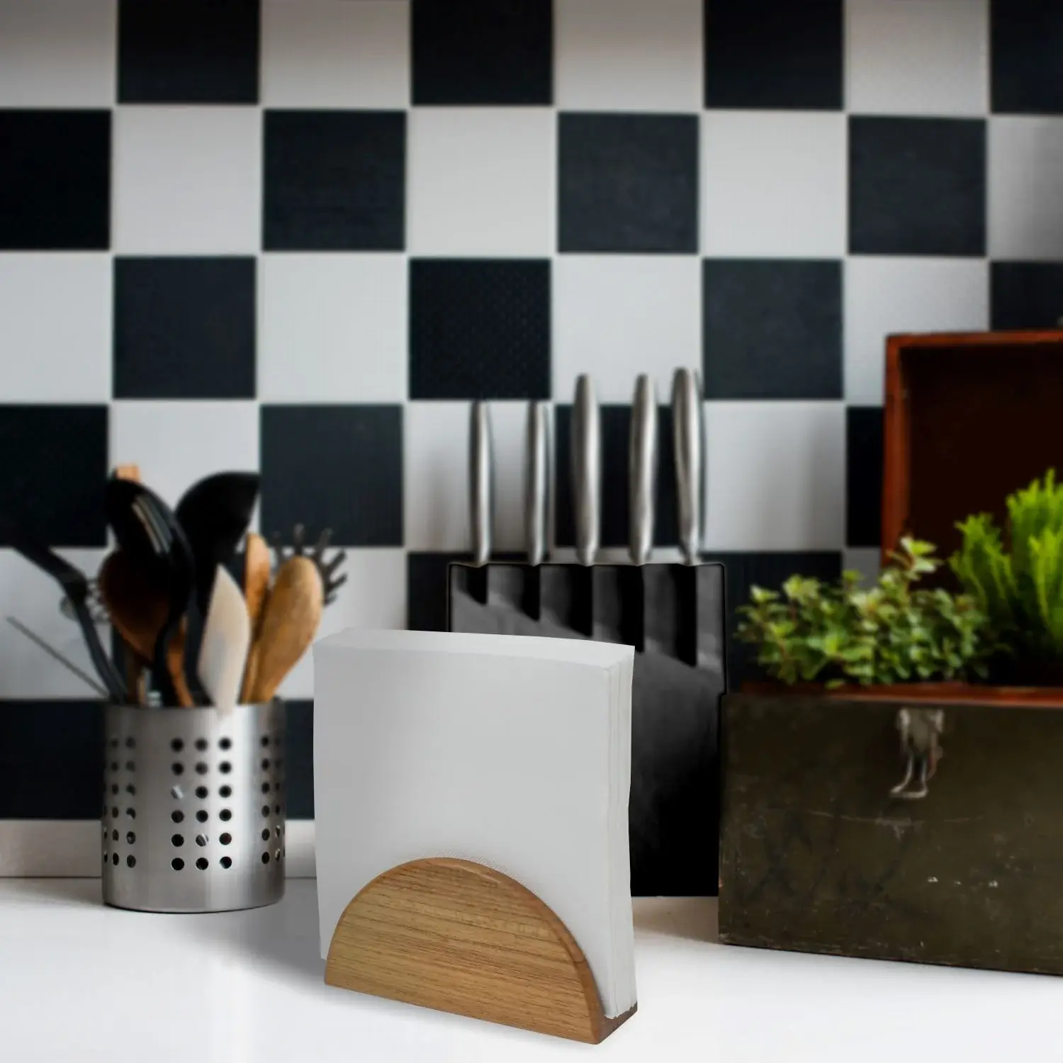 Free Standing 5.88 " Wood Napkin Holder - Image 5