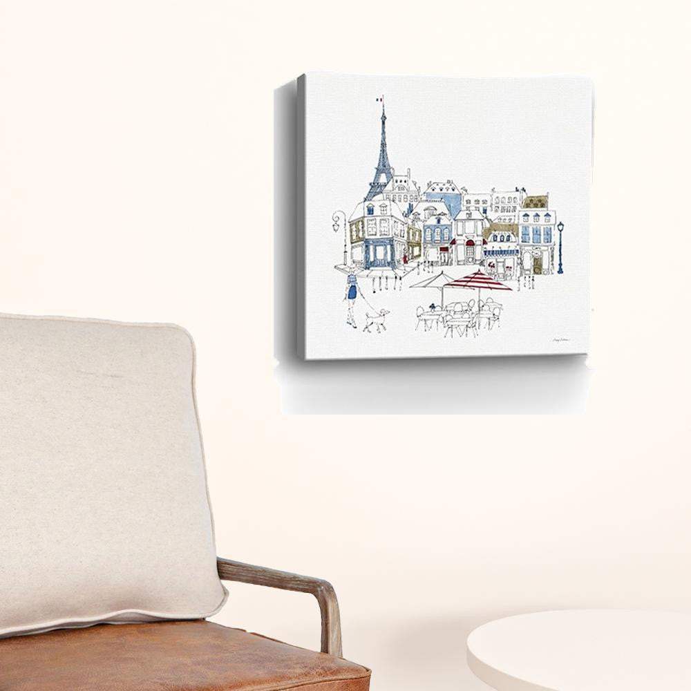 French Caf With Red And Blue Accents Unframed Print Wall Art - Image 5