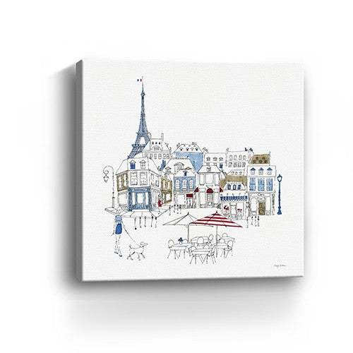 French Caf With Red And Blue Accents Unframed Print Wall Art - Image 8