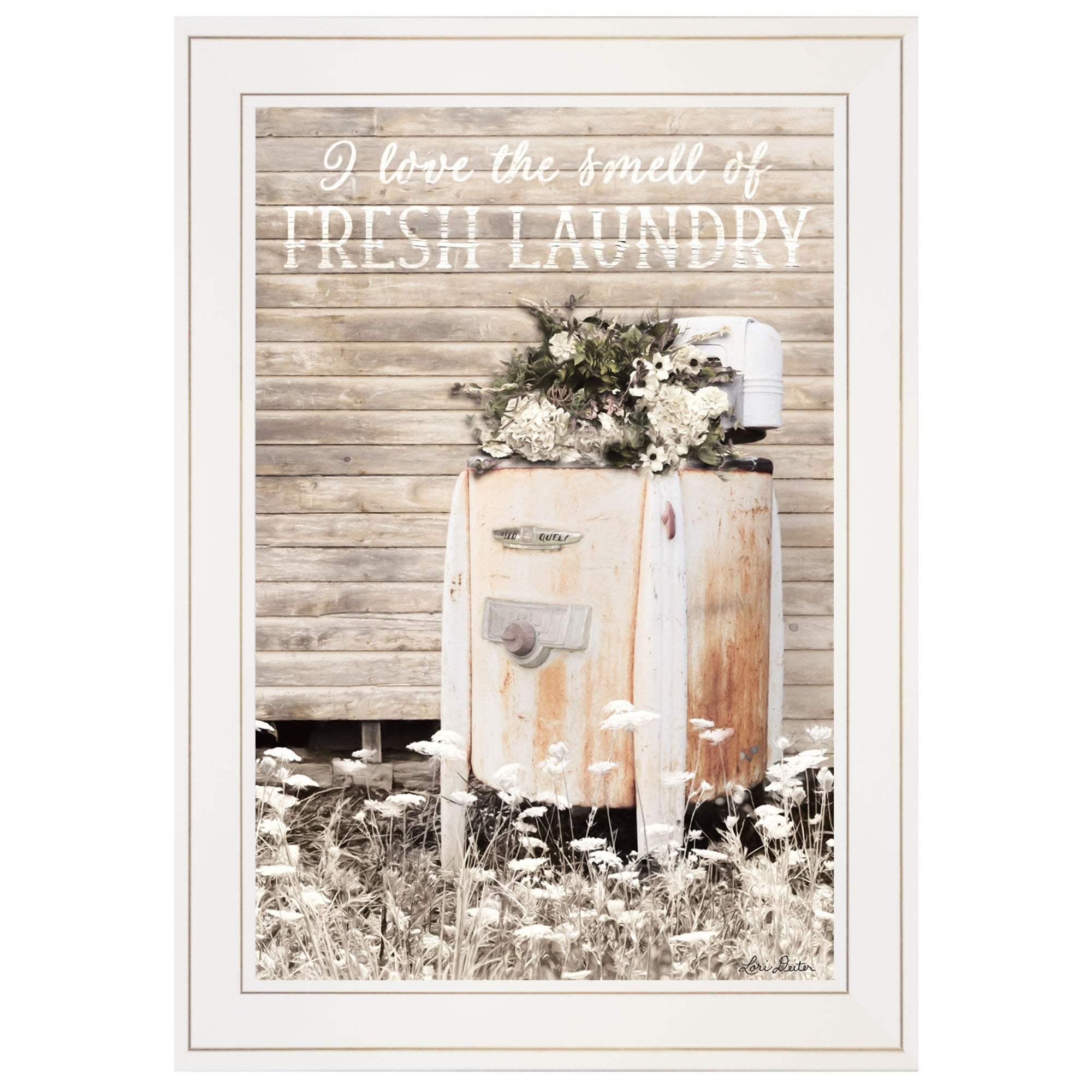 Fresh Laundry 1 White Framed Print Bathroom Wall Art - Image 2