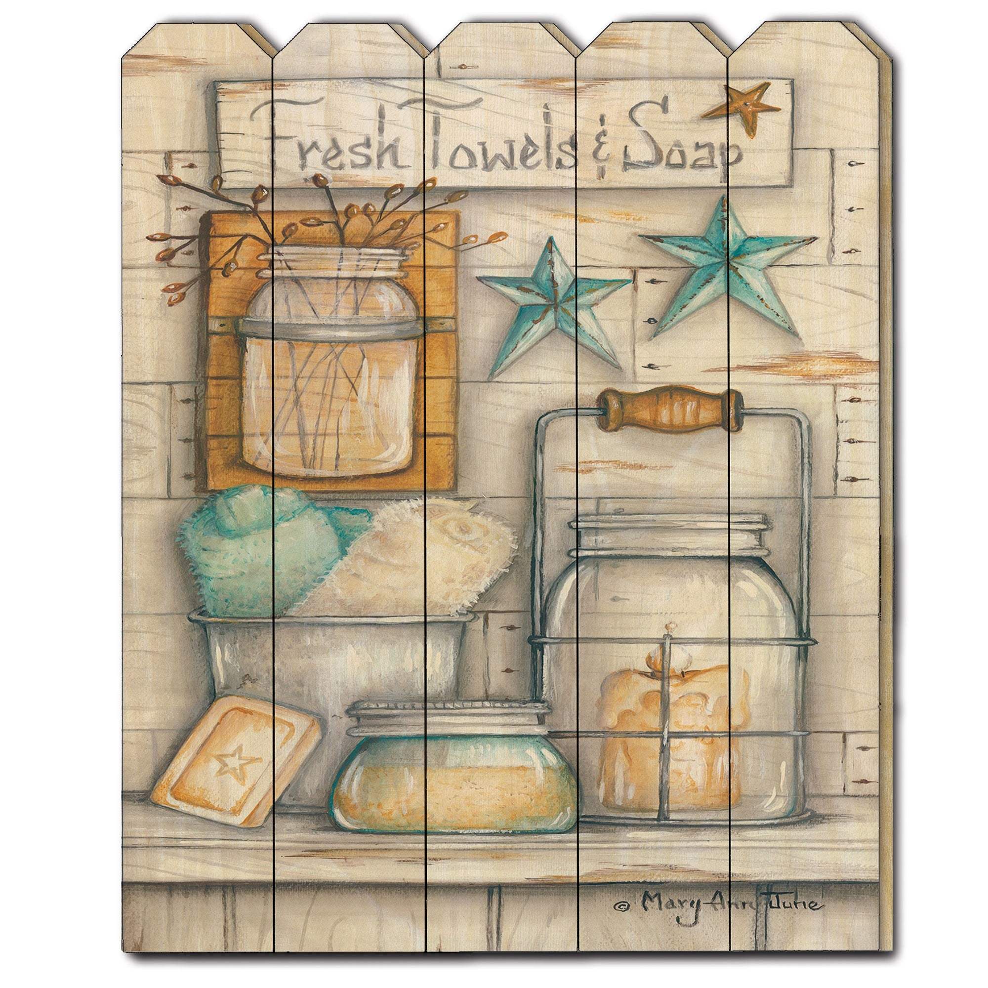 Fresh Towels and Soap Unframed Print Bathroom Wall Art - Image 2