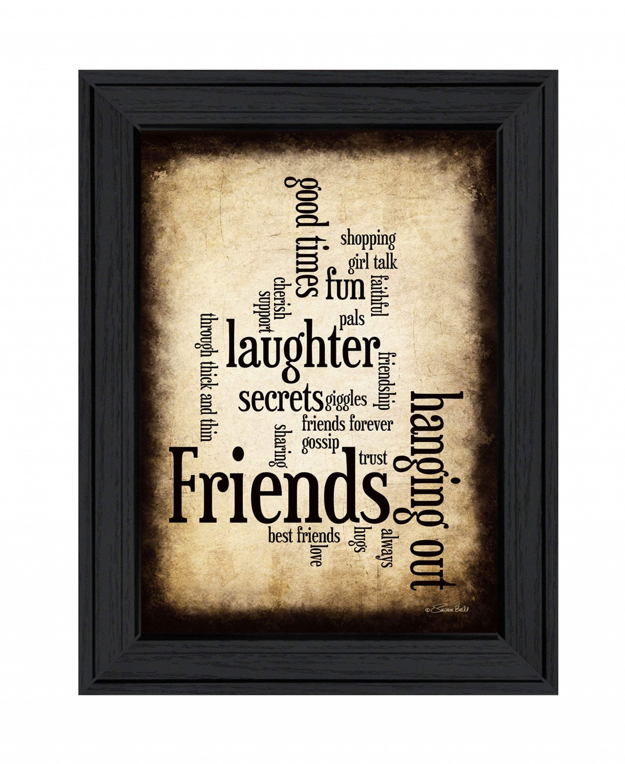 Friends 1 Black Framed Print Wall Art - Image 2