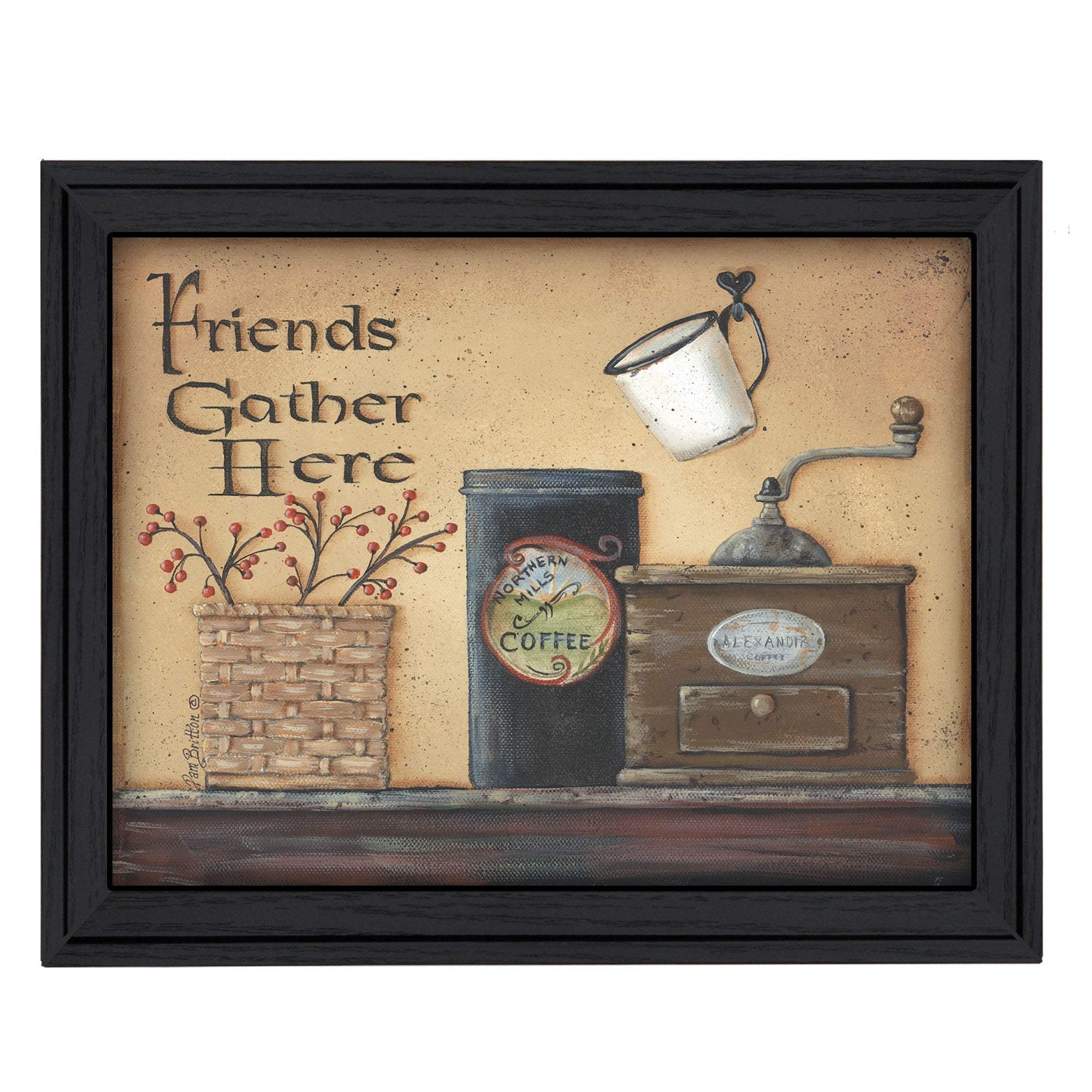 Friends Gather Here Black Framed Print Wall Art - Image 2